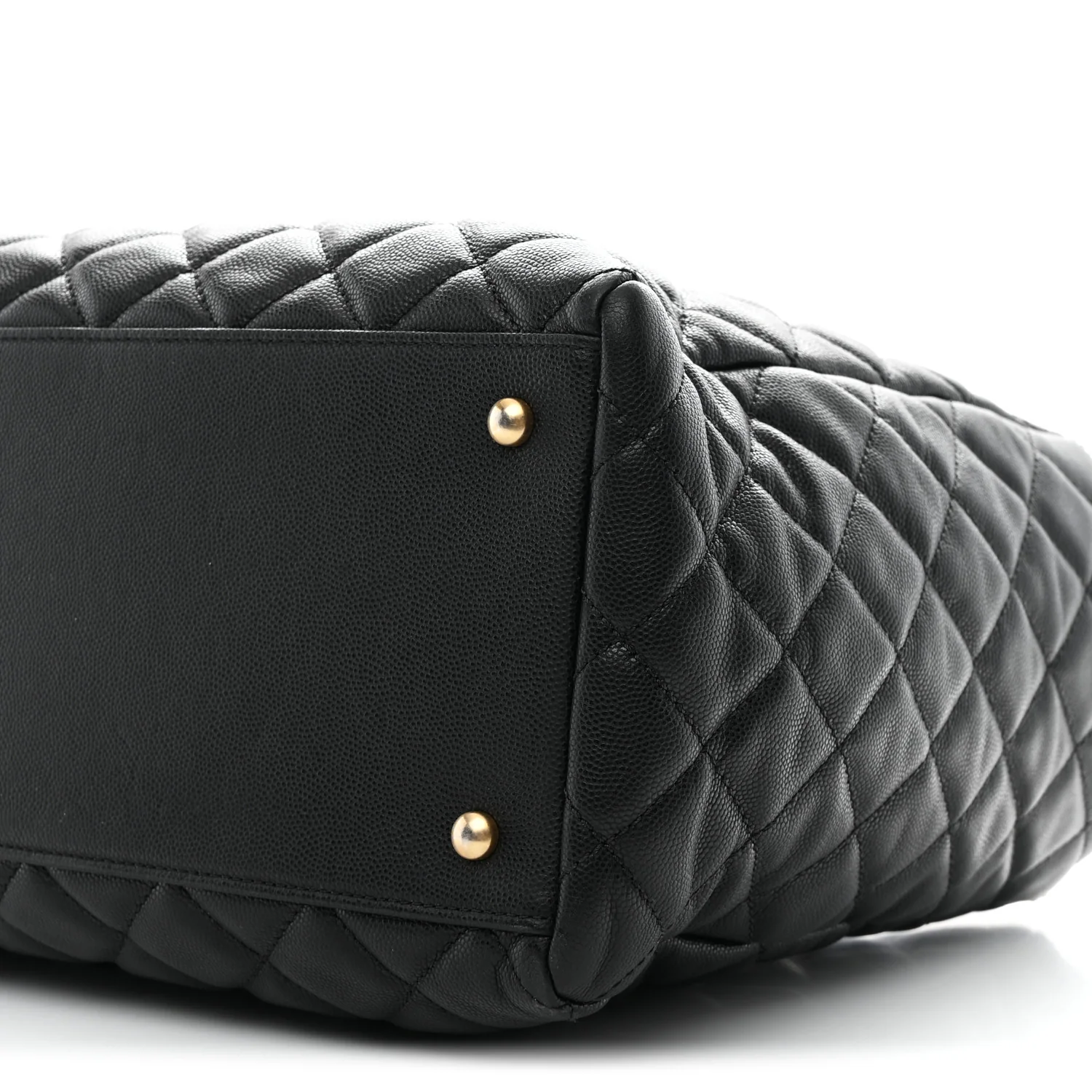 Caviar Quilted Large Coco Handle Shopping Tote Black - Image 10