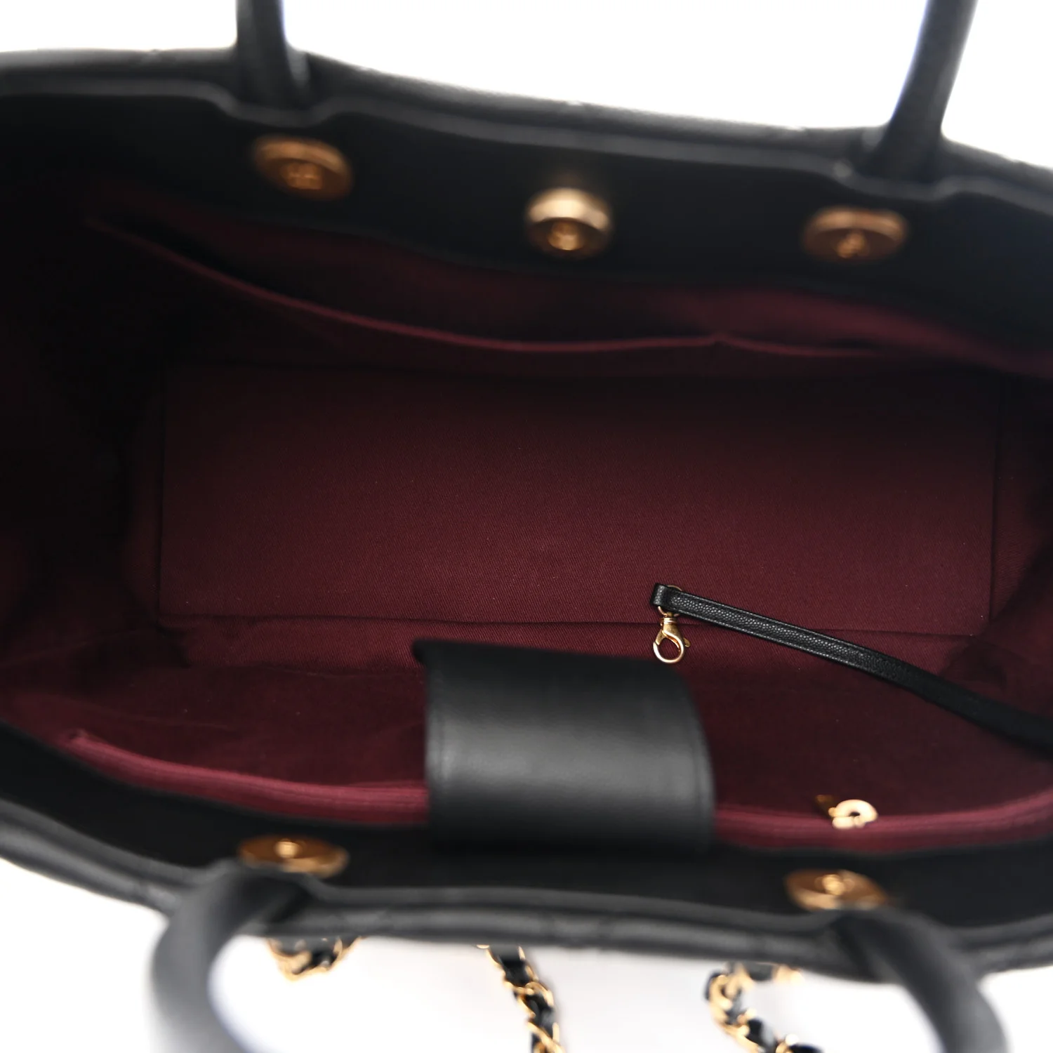 Caviar Quilted Large Coco Handle Shopping Tote Black - Image 5
