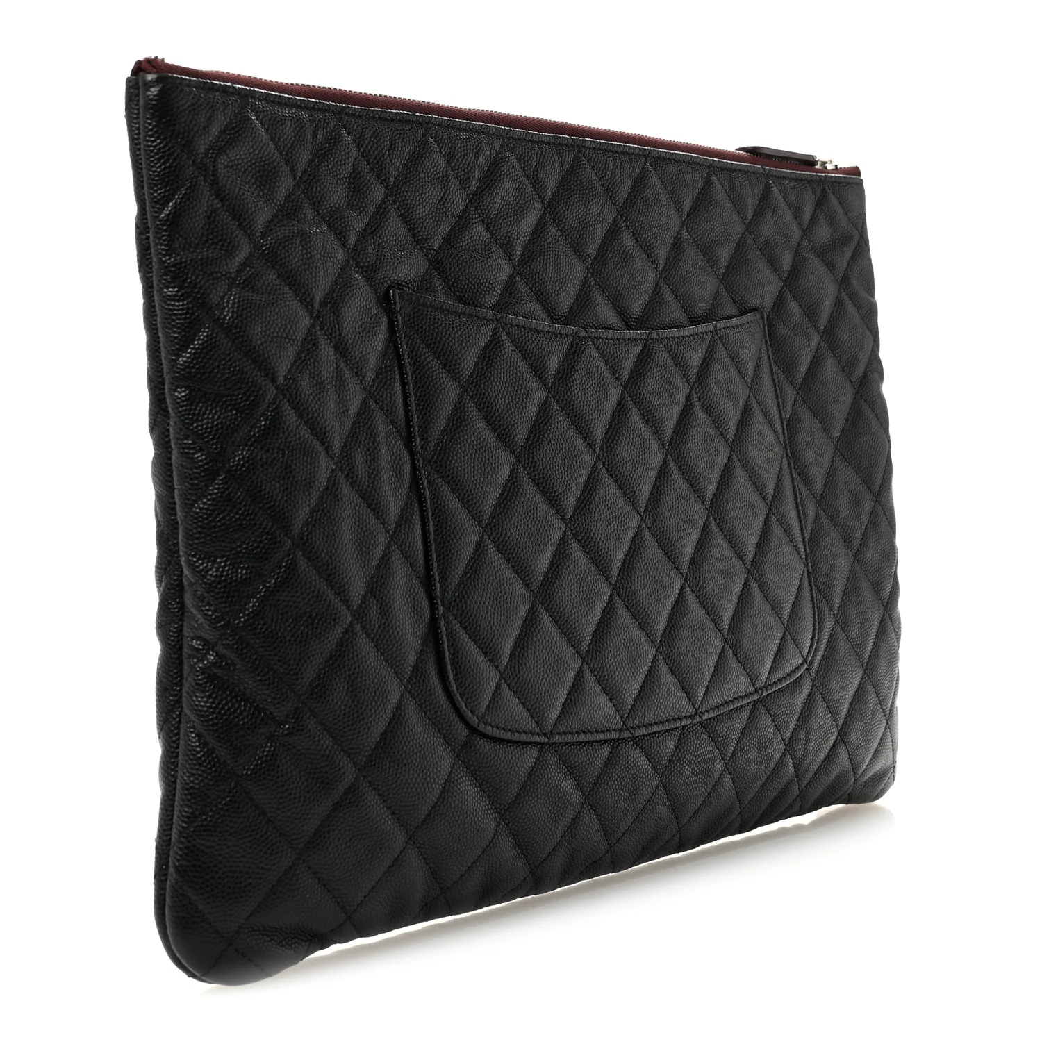 Caviar Quilted Large Cosmetic Case Black - Image 3
