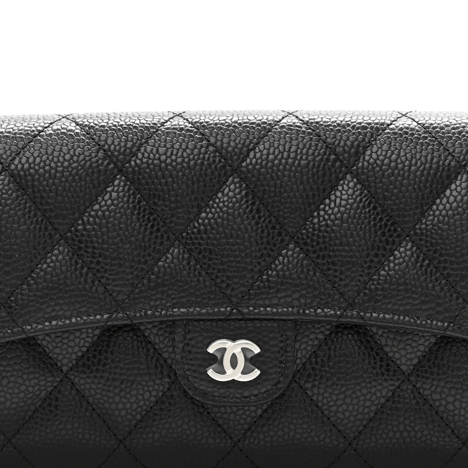 Caviar Quilted Large Gusset Flap Wallet Black - Image 9