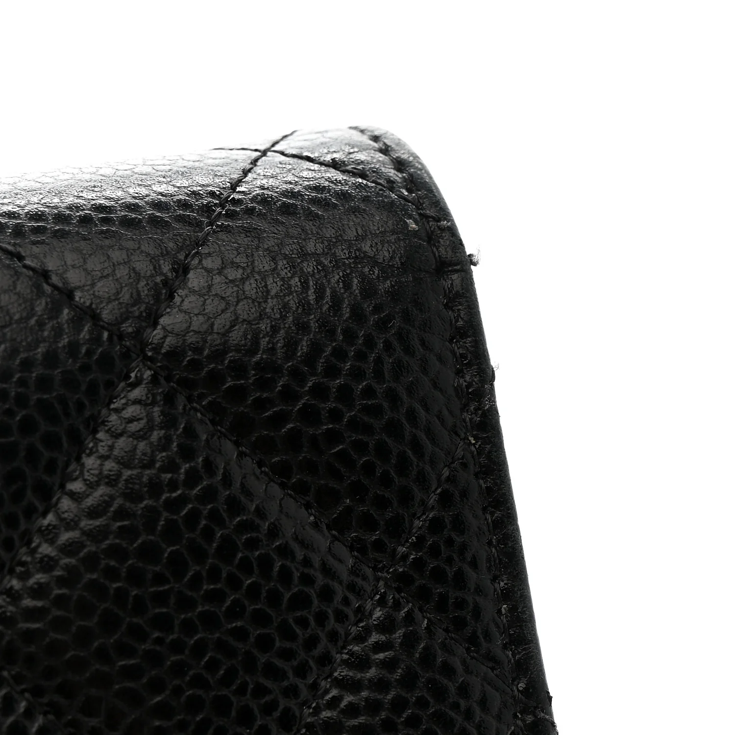 Caviar Quilted Large Gusset Flap Wallet Black - Image 9