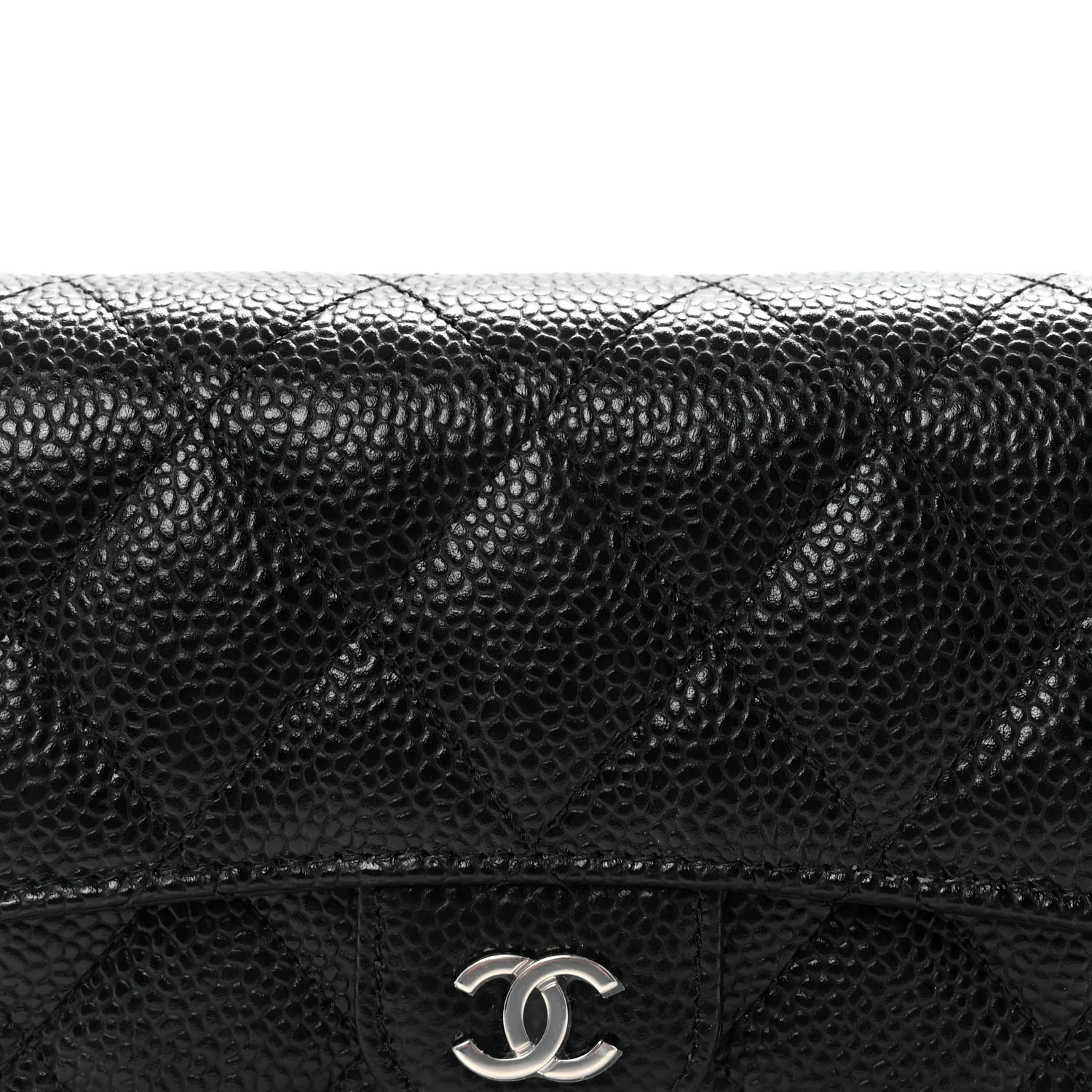 Caviar Quilted Large Gusset Flap Wallet Black - Image 8