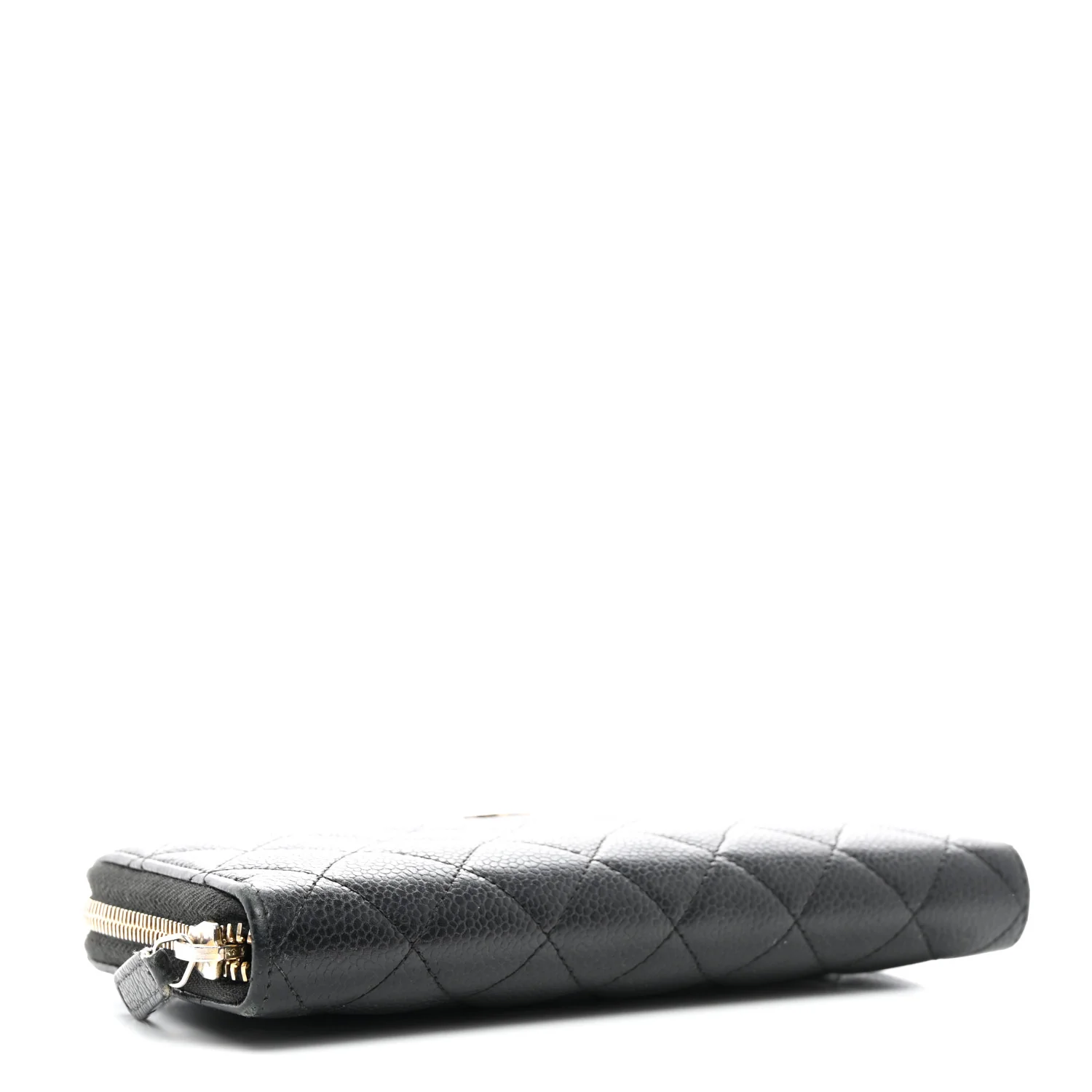 Caviar Quilted Large Gusset Zip Around Wallet Black - Image 4