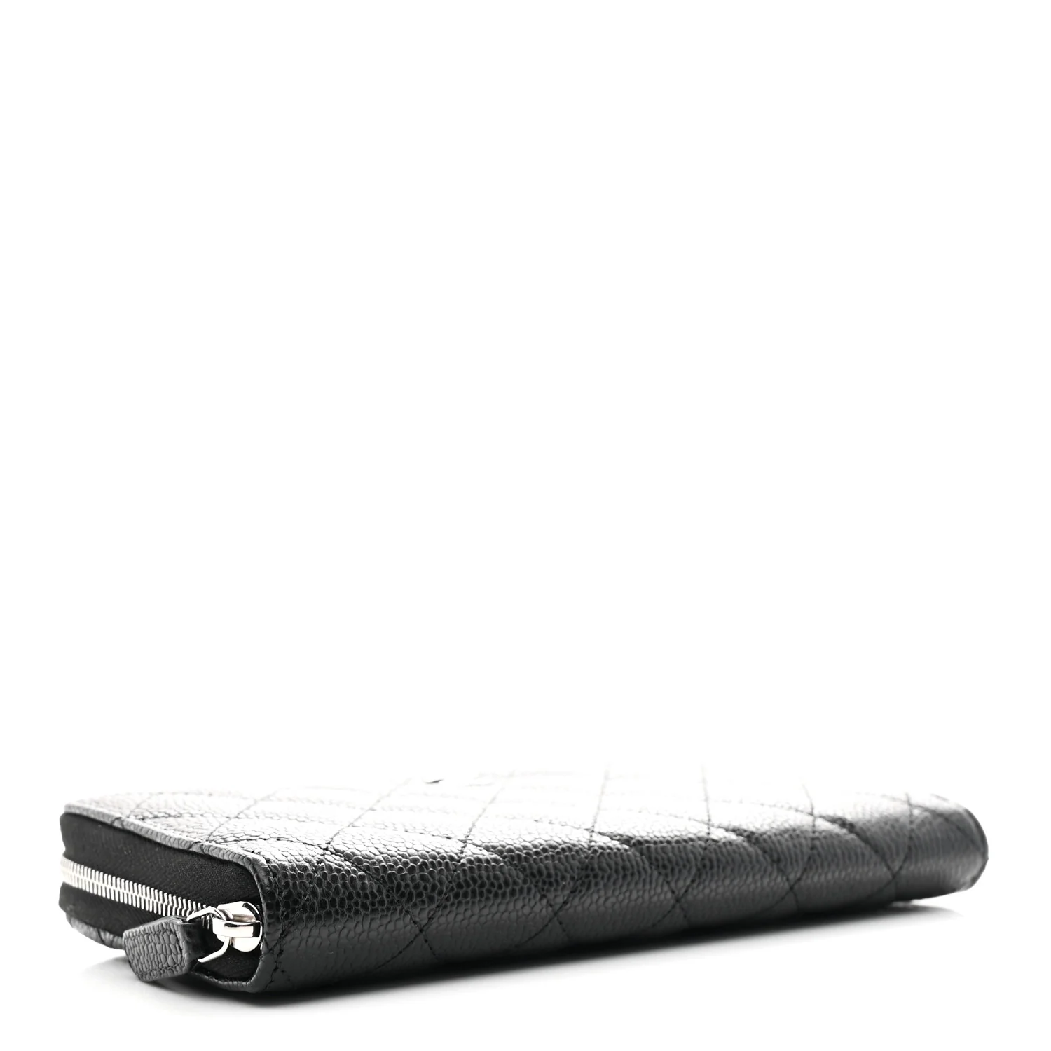 Caviar Quilted Large Gusset Zip Around Wallet Black - Image 4
