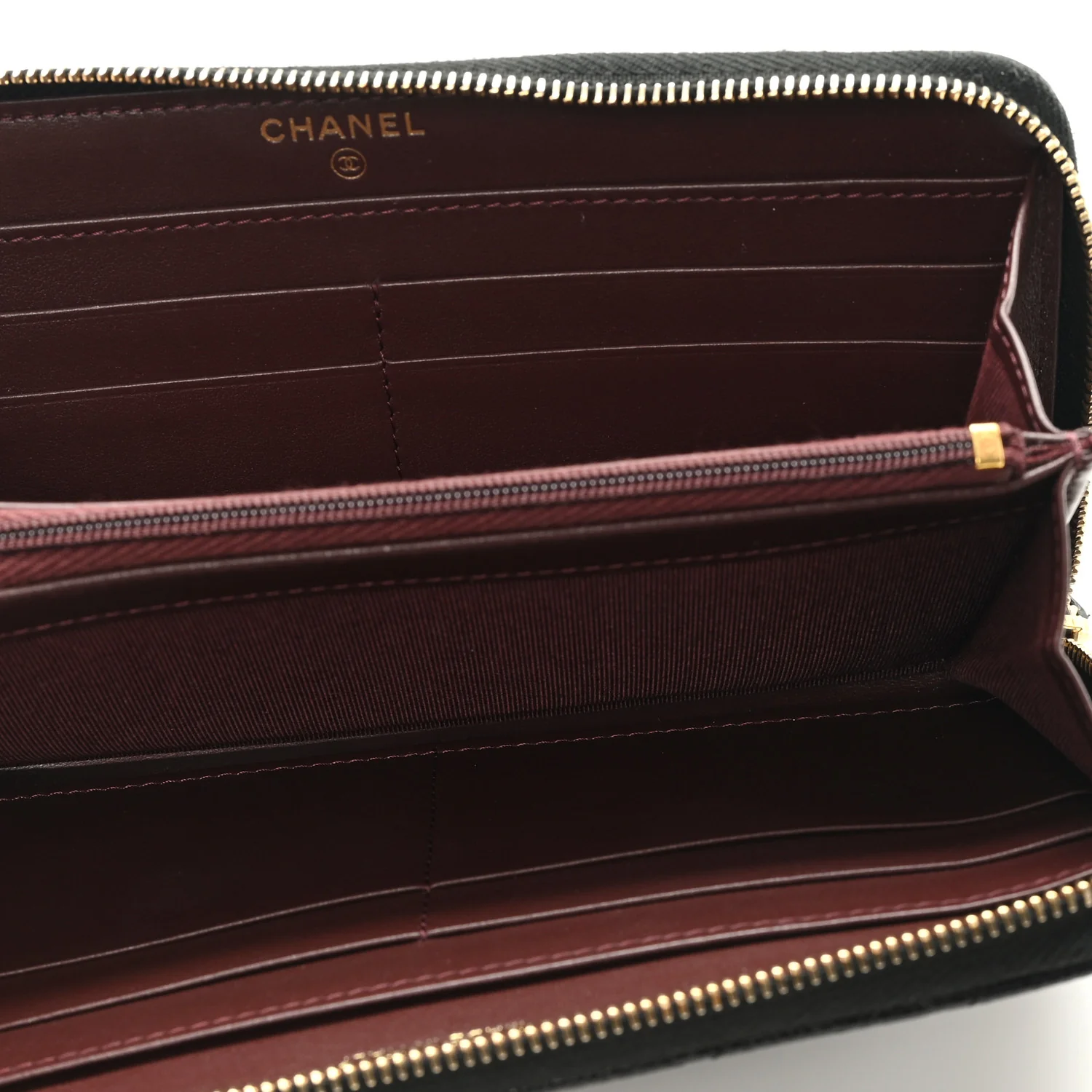 Caviar Quilted Large Gusset Zip Around Wallet Black - Image 5