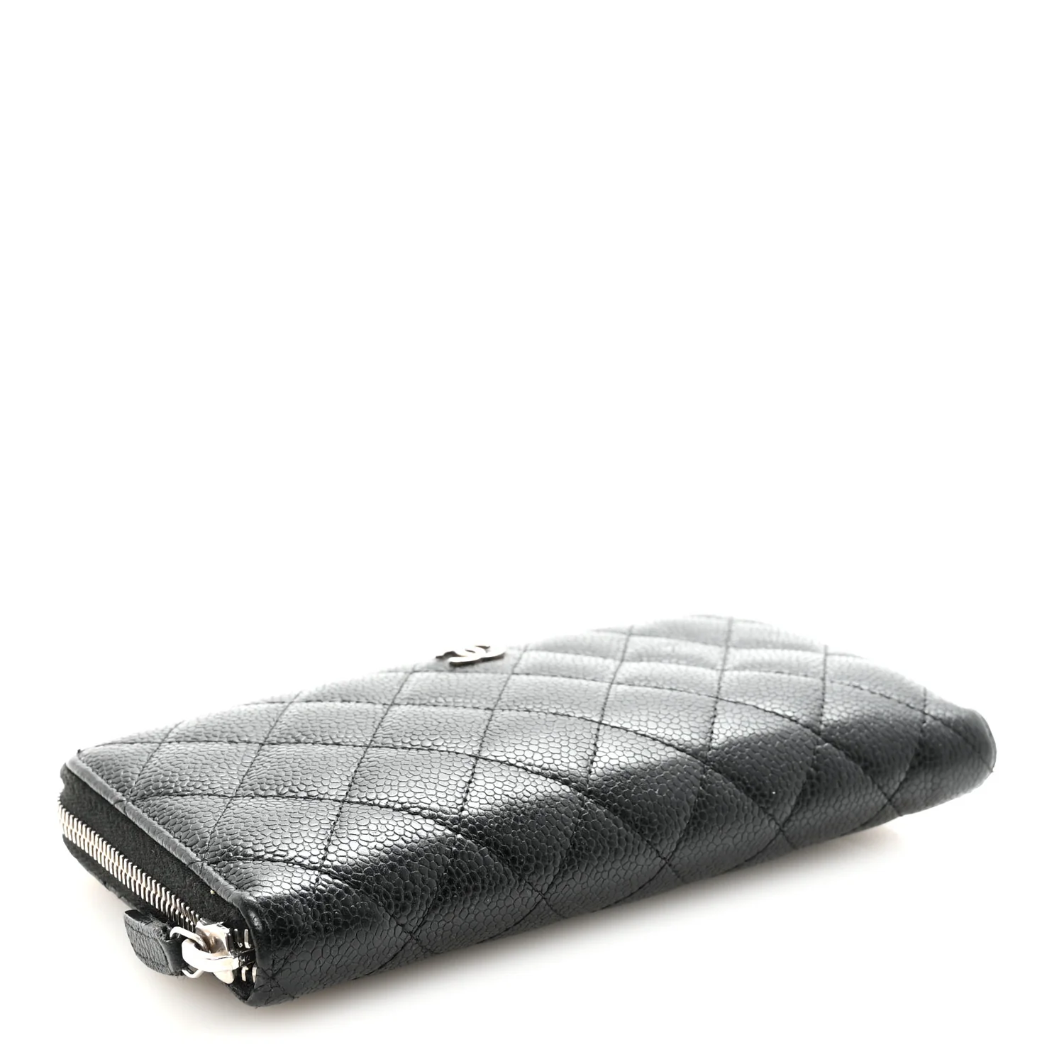 Caviar Quilted Large Gusset Zip Around Wallet Black - Image 4