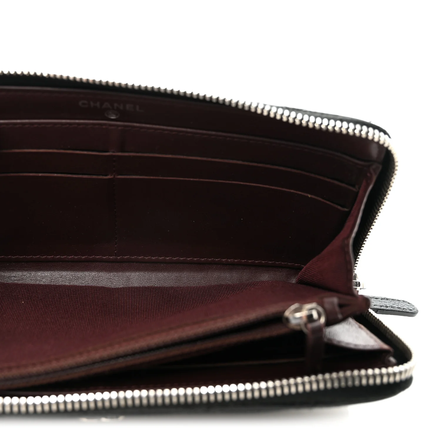 Caviar Quilted Large Gusset Zip Around Wallet Black - Image 5