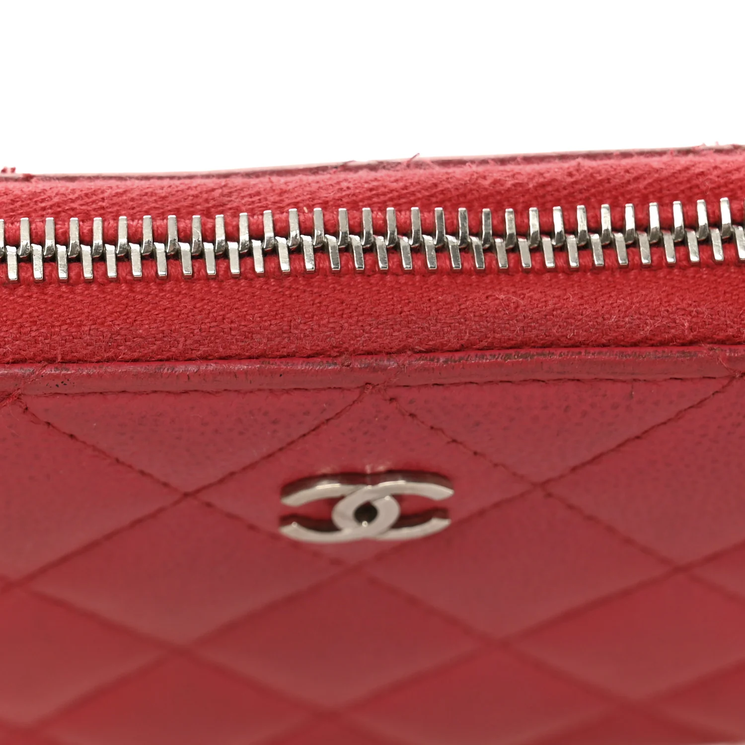 Caviar Quilted Large Gusset Zip Around Wallet Fuchsia - Image 12