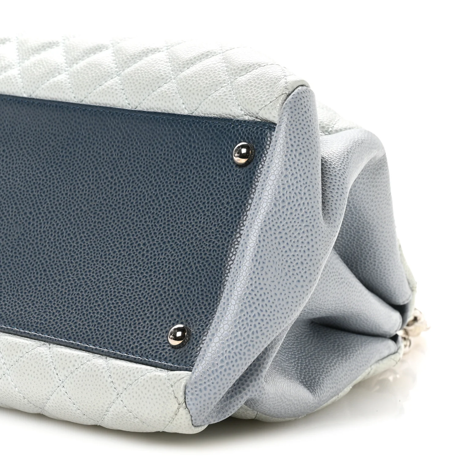 Caviar Quilted Large Just Mademoiselle Bowling Bag Light Blue - Image 10