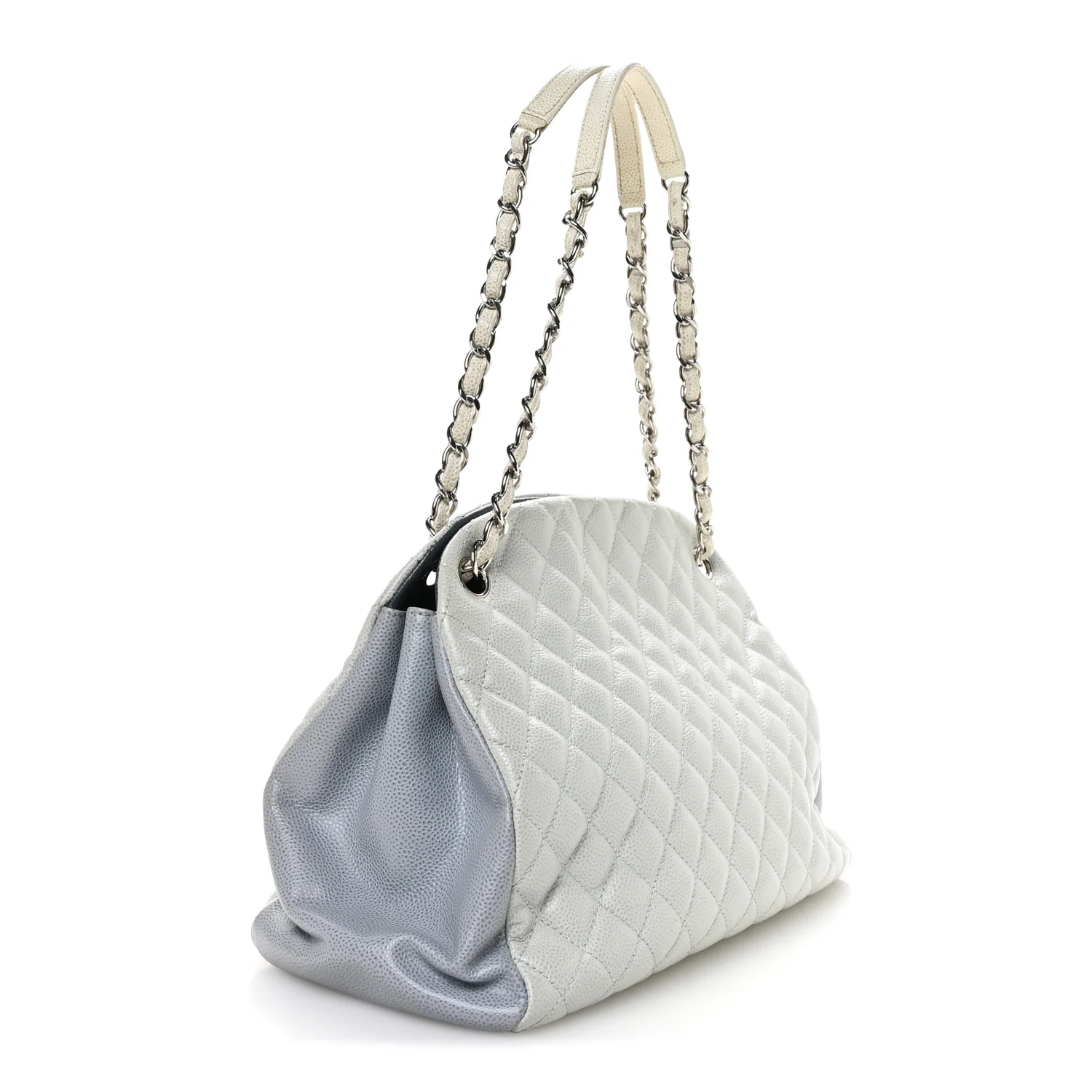 Caviar Quilted Large Just Mademoiselle Bowling Bag Light Blue - Image 3