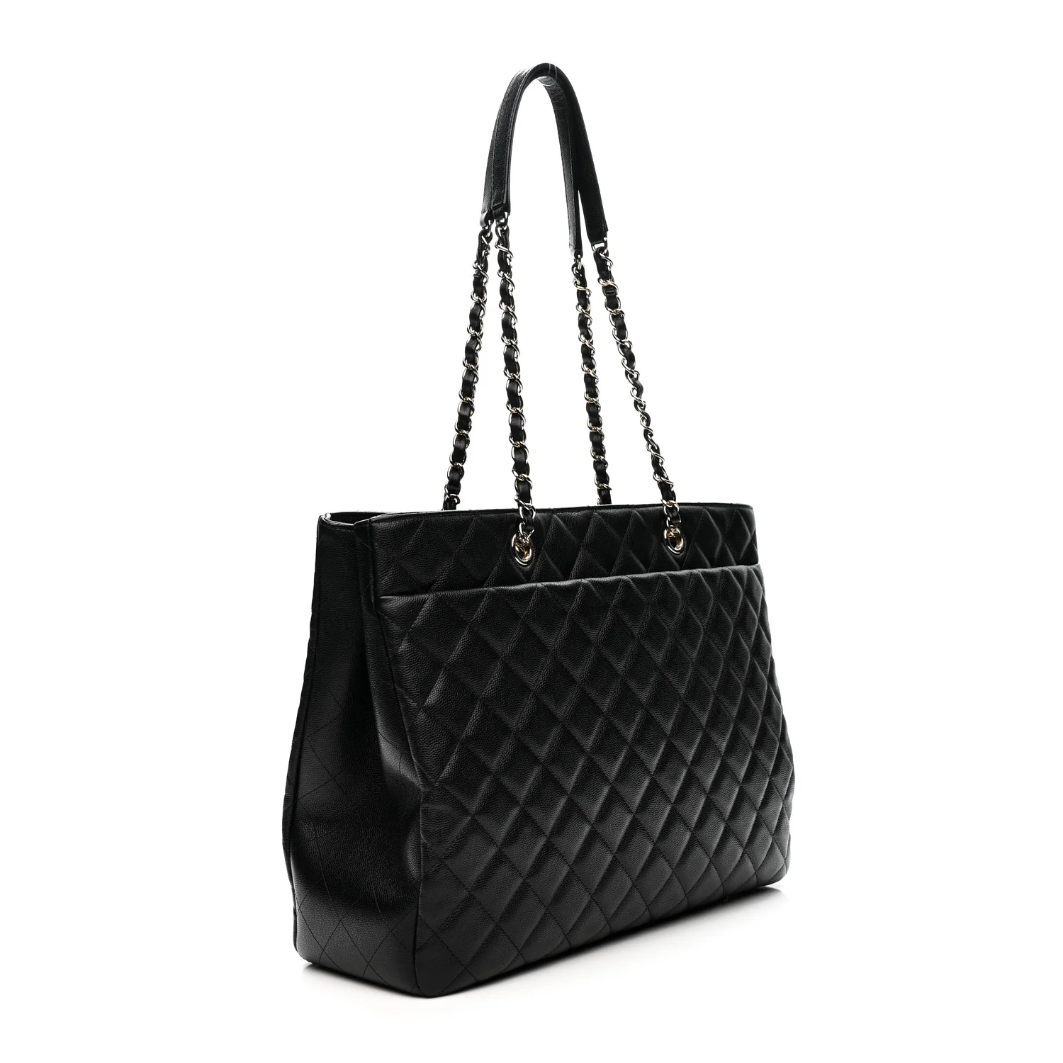 Caviar Quilted Large Shopping Tote Black - Image 3