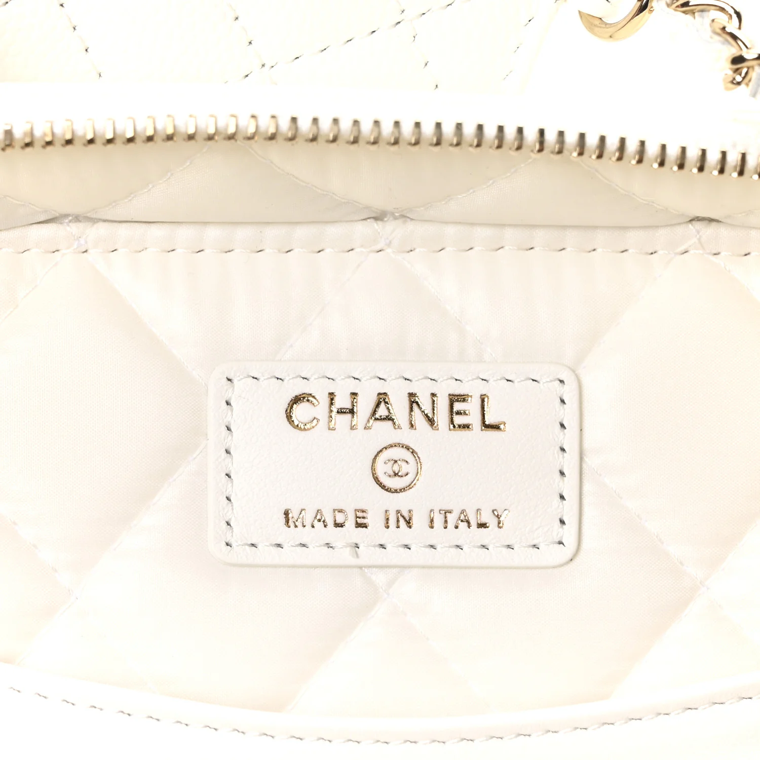 Caviar Quilted Large Vanity Pouch White - Image 6