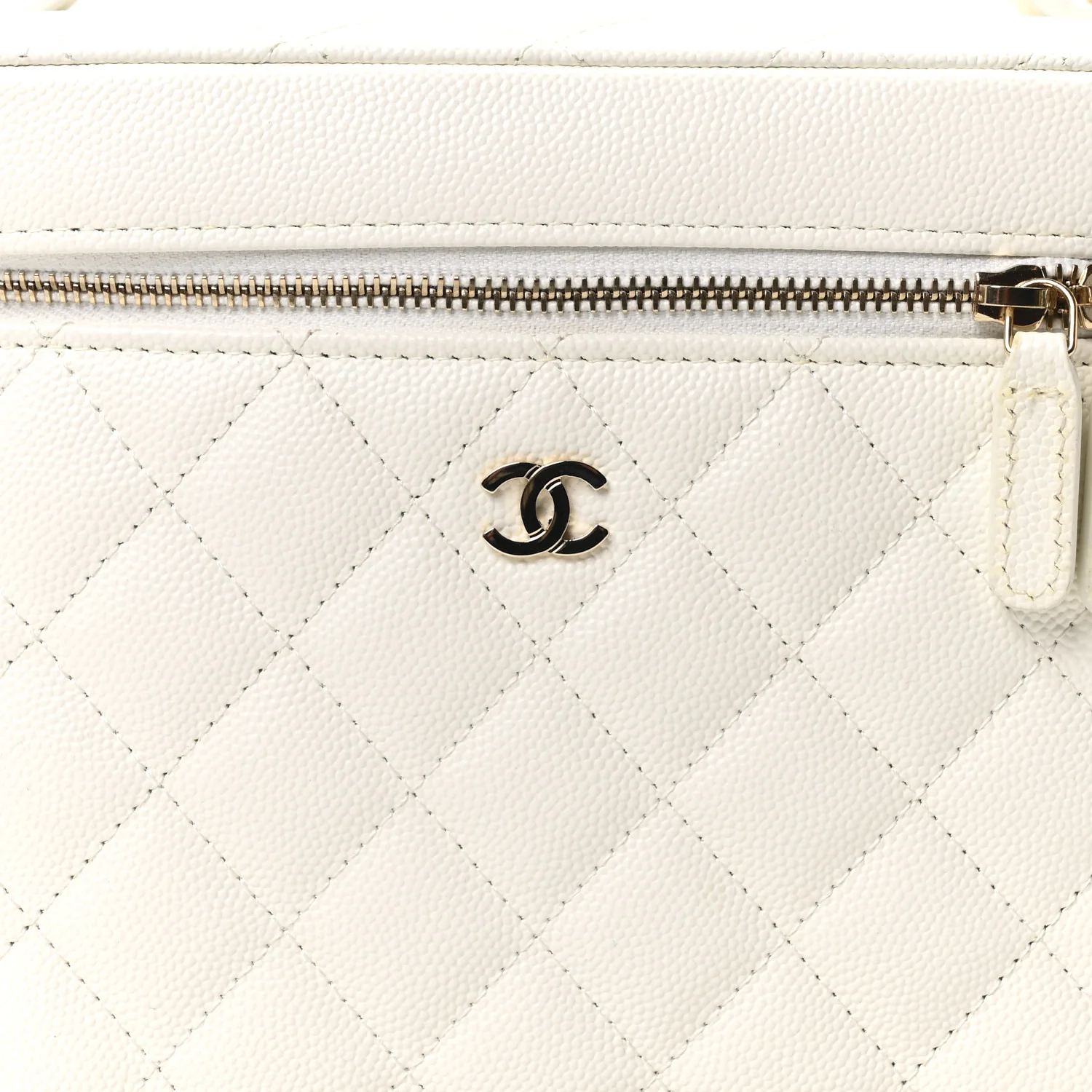 Caviar Quilted Large Vanity Pouch White - Image 8