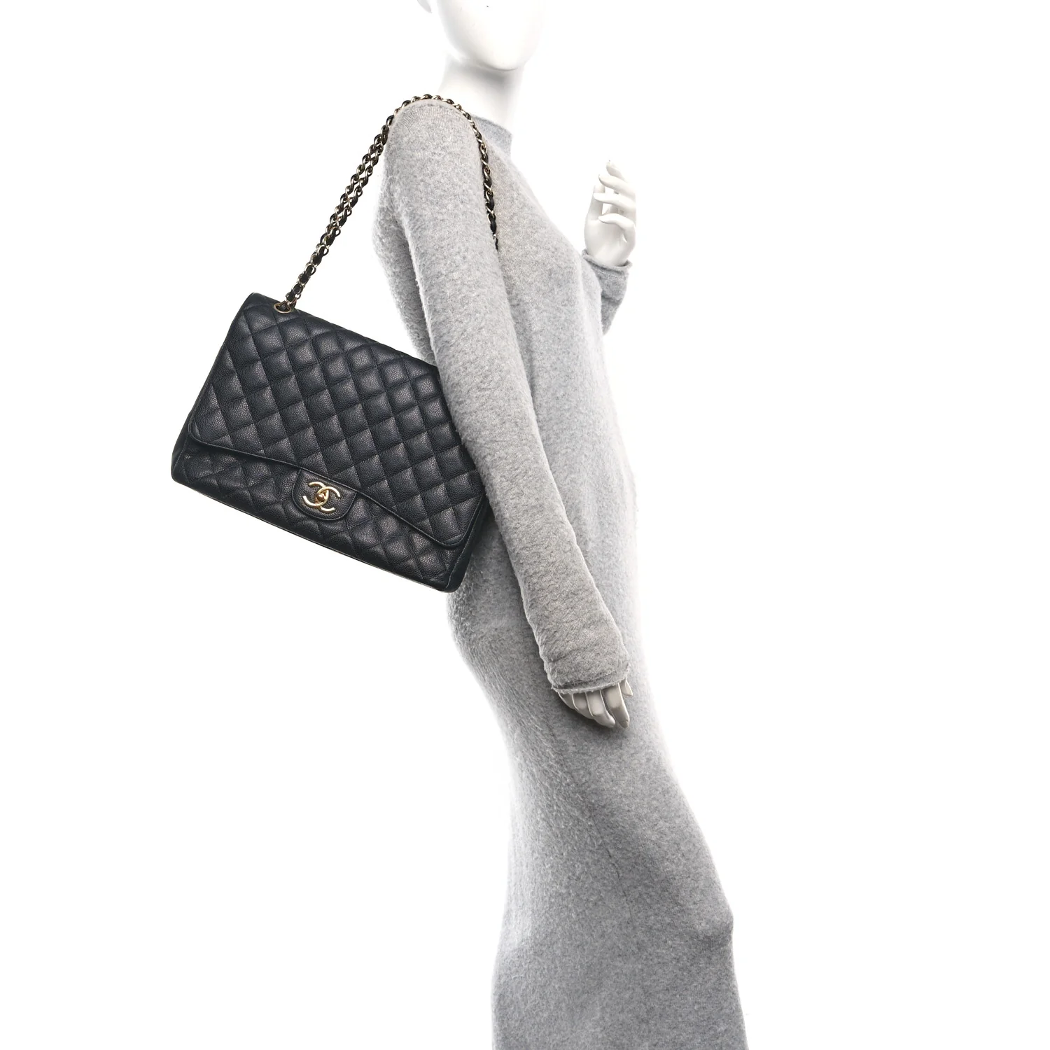 Caviar Quilted Maxi Double Flap Black - Image 2
