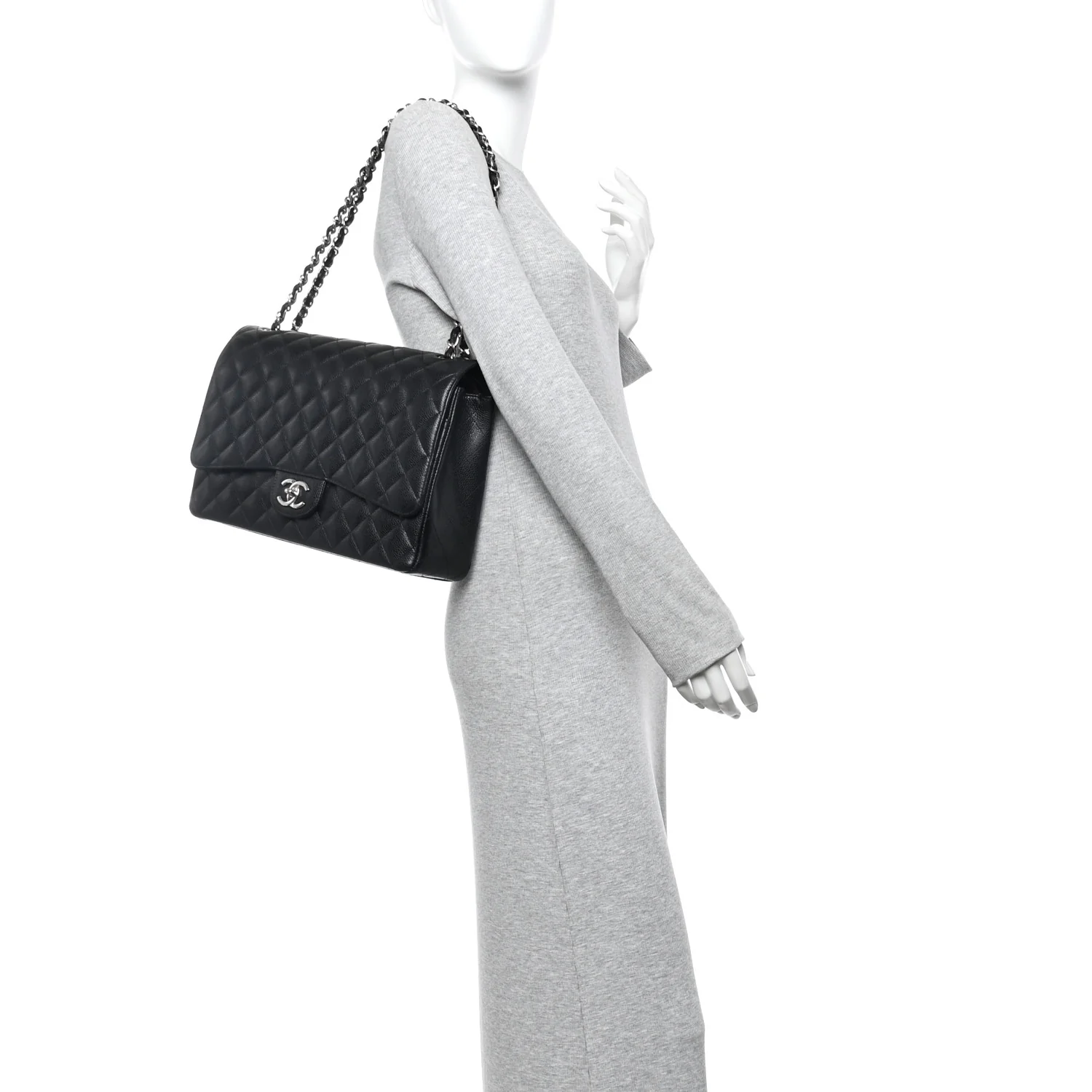 Caviar Quilted Maxi Double Flap Black - Image 2