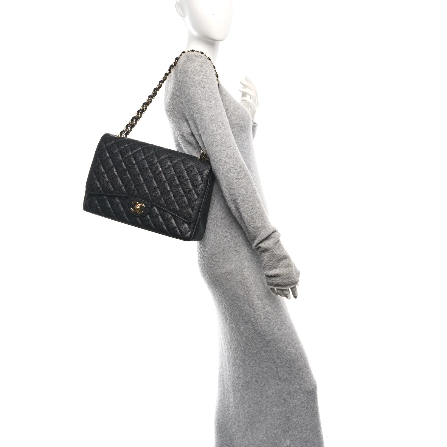Caviar Quilted Maxi Double Flap Black - Image 2