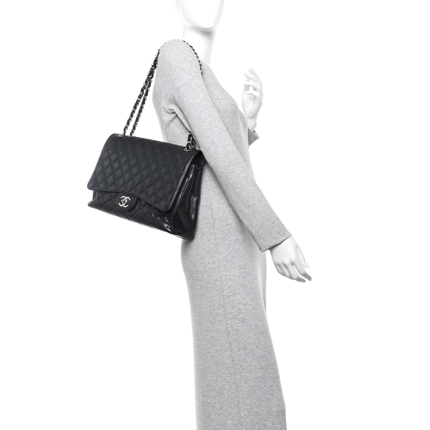 Caviar Quilted Maxi Double Flap Black - Image 2