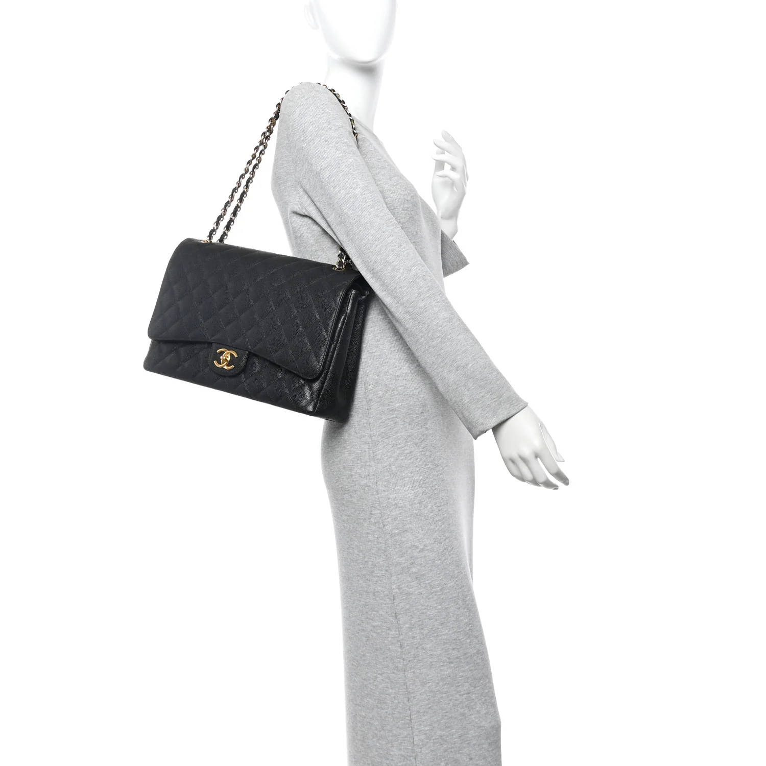 Caviar Quilted Maxi Double Flap Black - Image 3