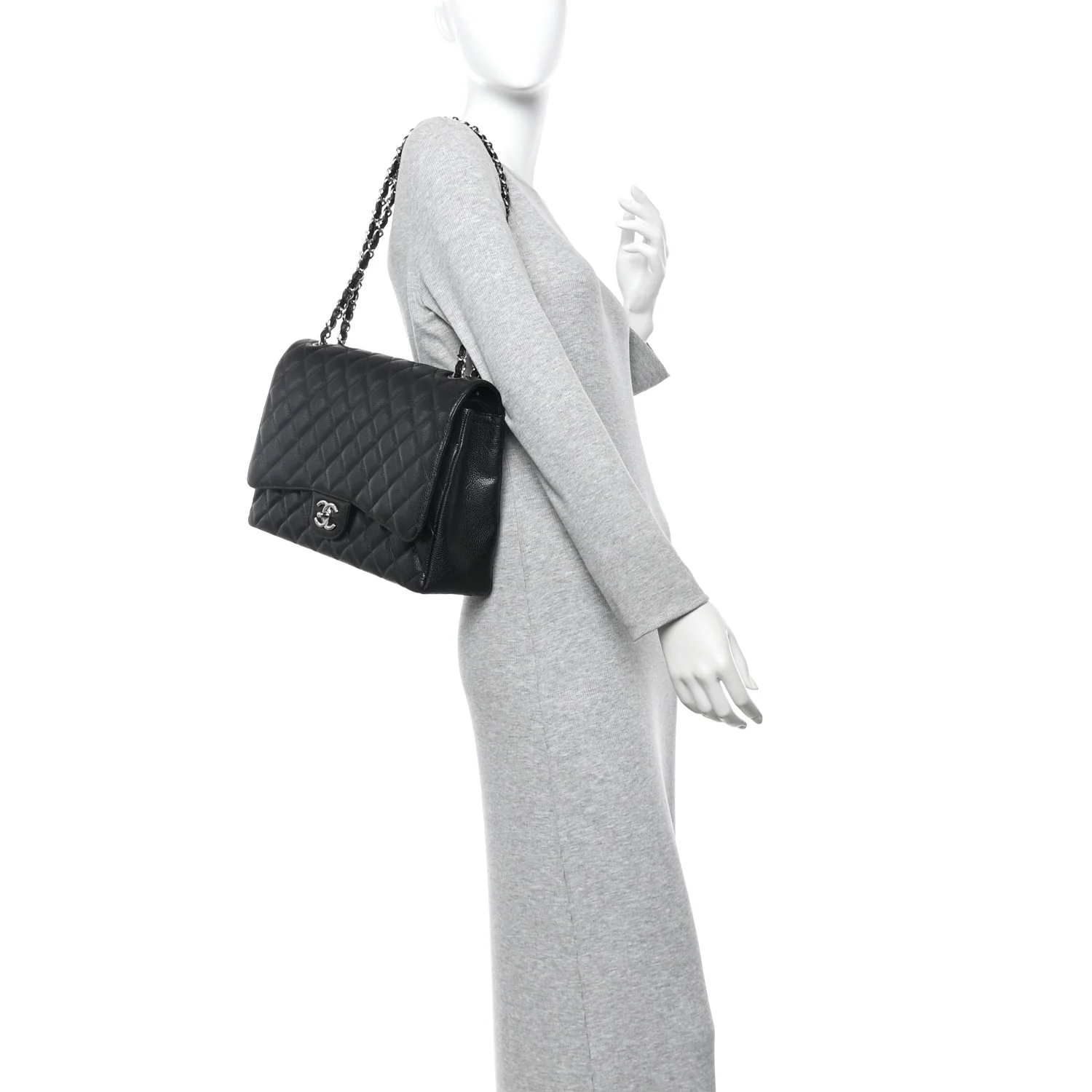 Caviar Quilted Maxi Double Flap Black - Image 3