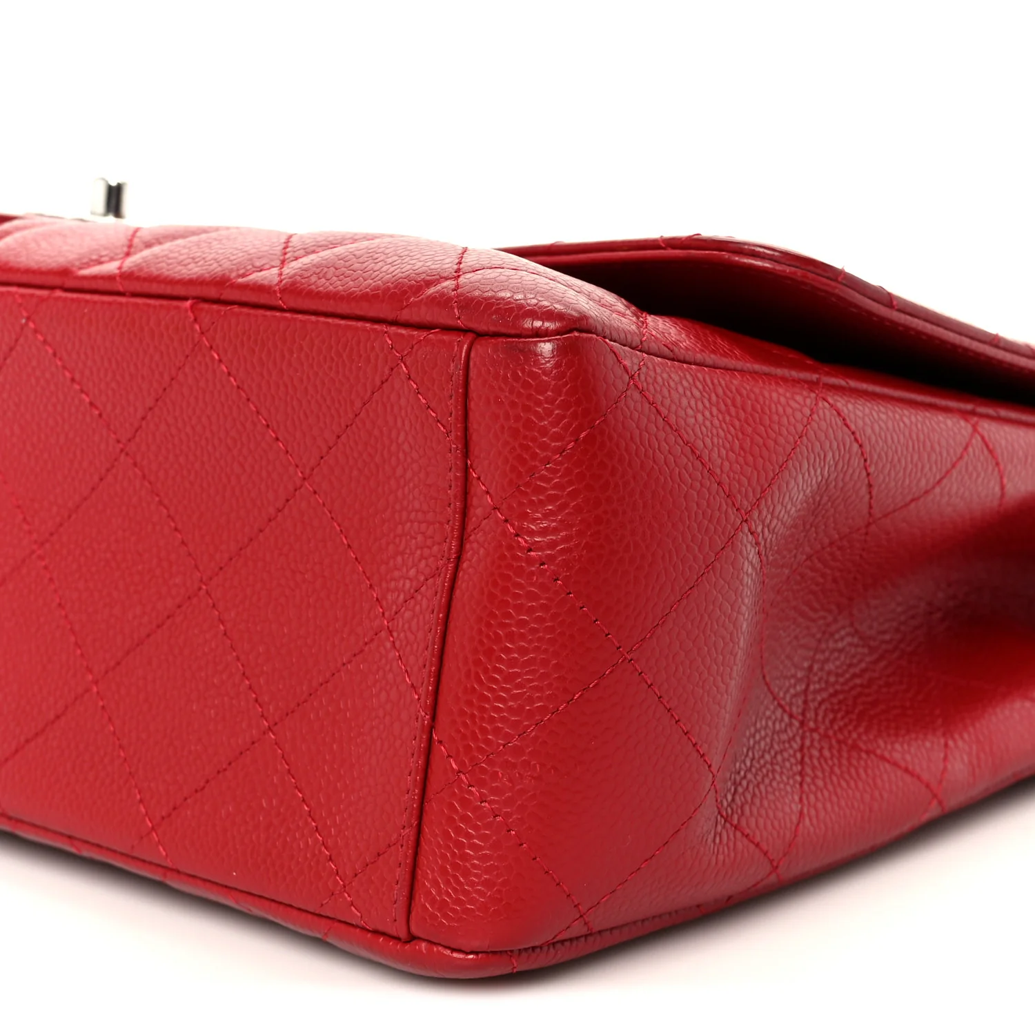 Caviar Quilted Maxi Single Flap Red - Image 11