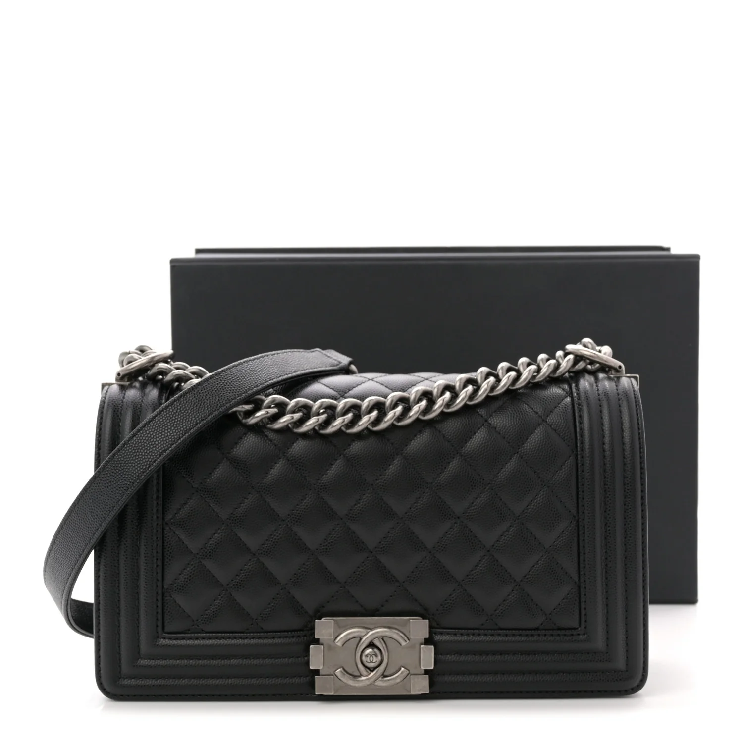 Caviar Quilted Medium Boy Flap Black - Image 11
