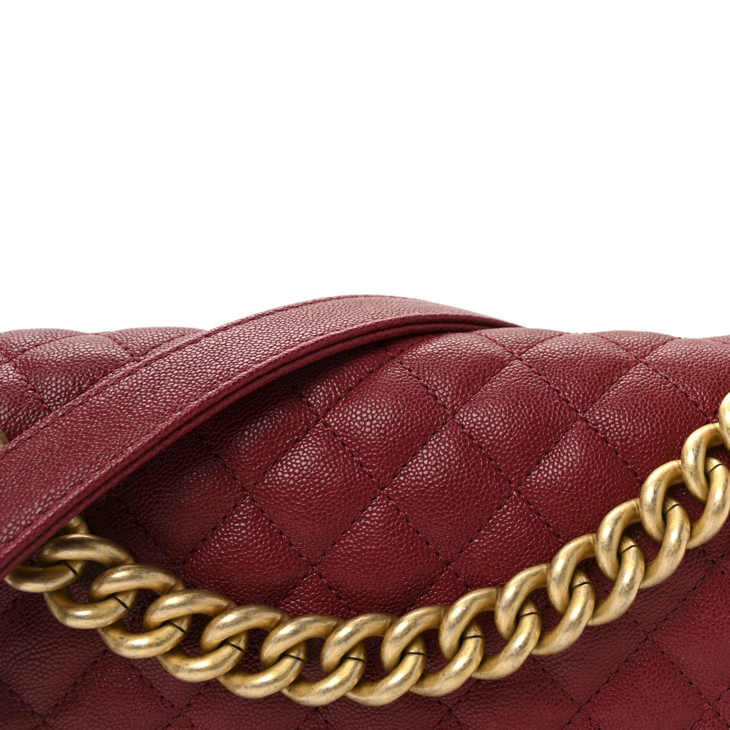 Caviar Quilted Medium Boy Flap Burgundy - Image 8