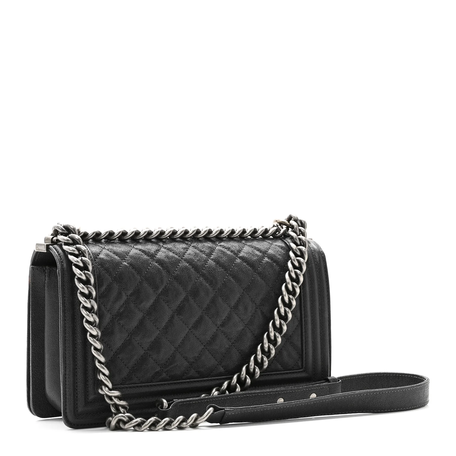 Caviar Quilted Medium Boy Flap Charcoal - Image 3