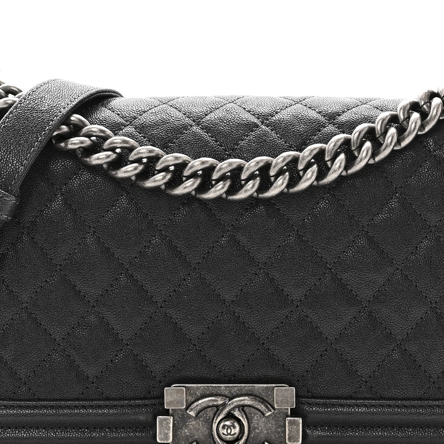 Caviar Quilted Medium Boy Flap Charcoal - Image 8