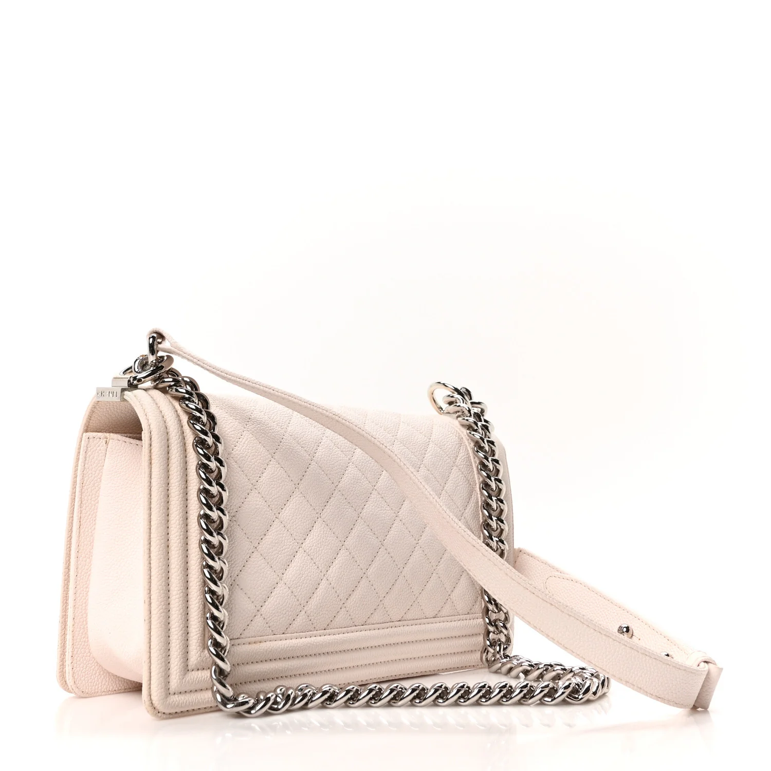 Caviar Quilted Medium Boy Flap Ivory - Image 3