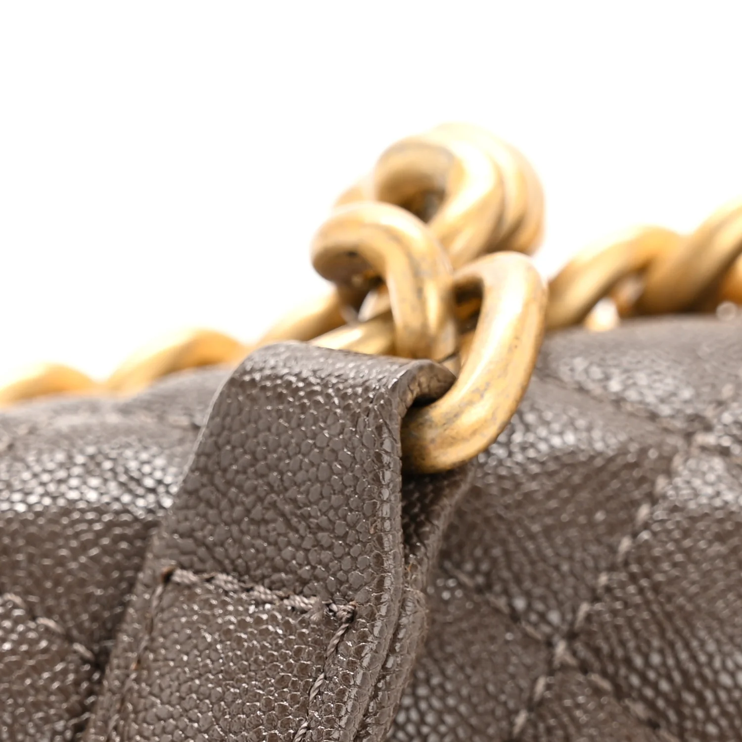 Caviar Quilted Medium Boy Flap Khaki - Image 32