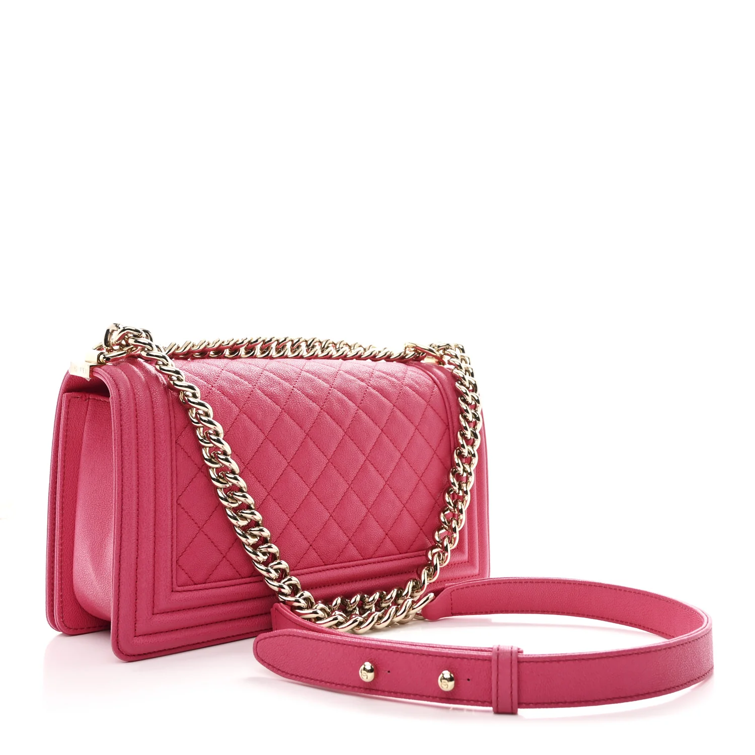 Caviar Quilted Medium Boy Flap Pink - Image 3