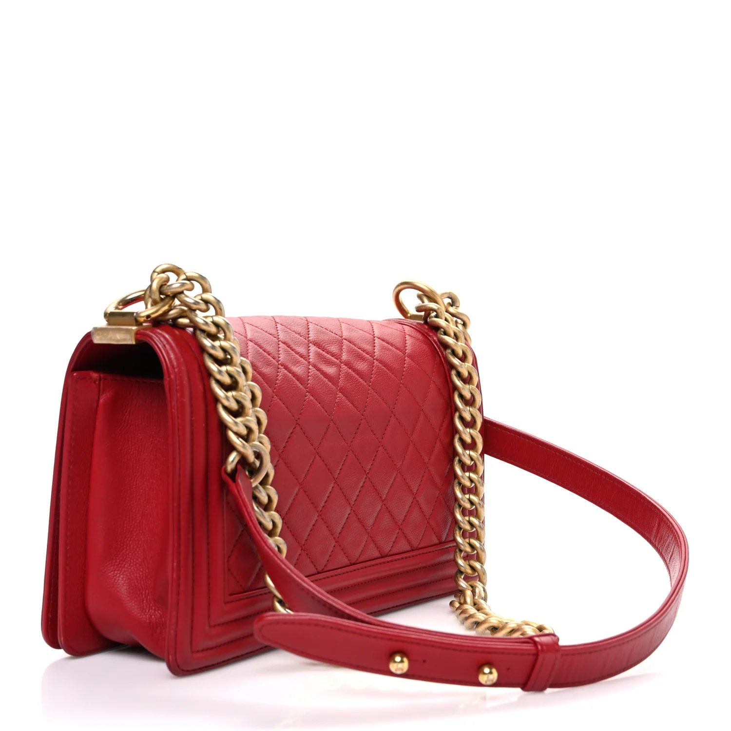 Caviar Quilted Medium Boy Flap Red - Image 3