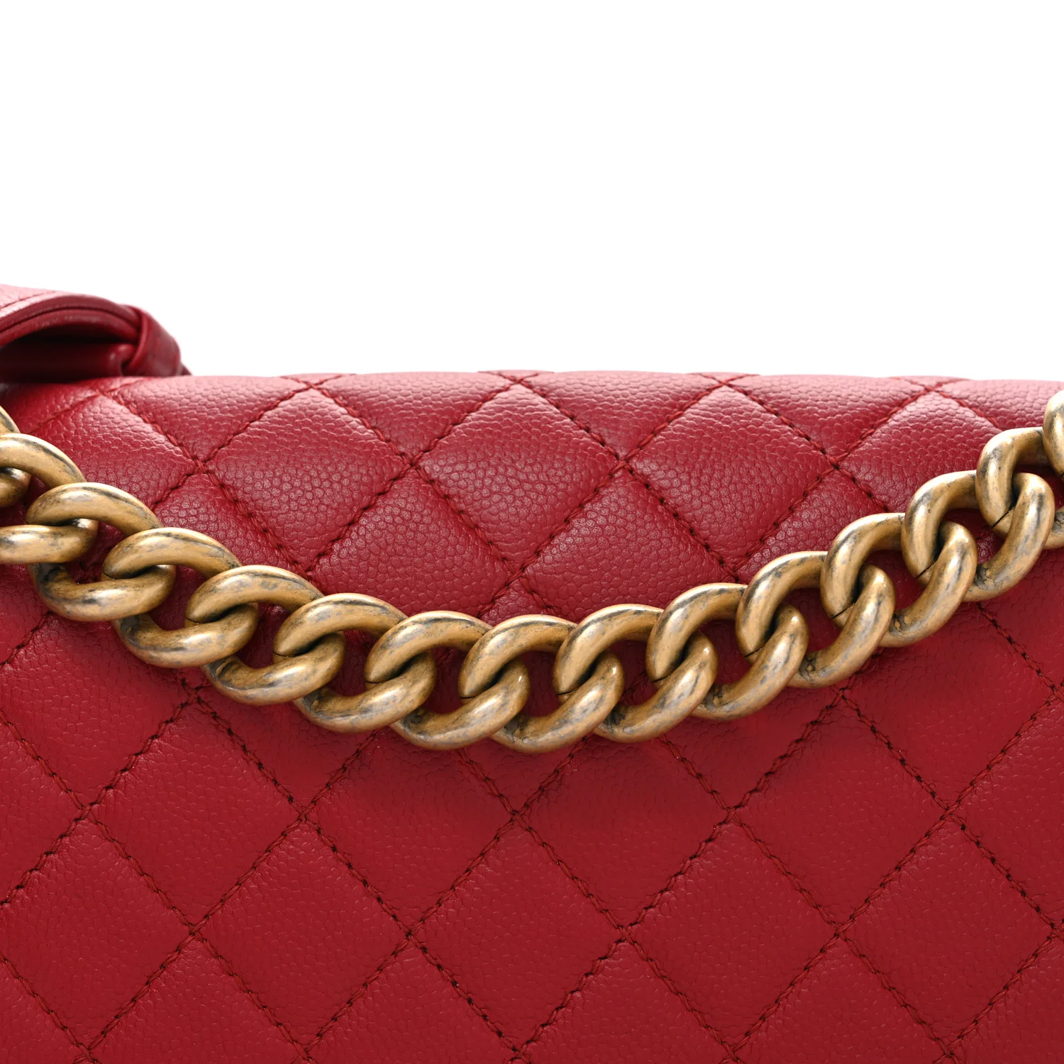 Caviar Quilted Medium Boy Flap Red - Image 8