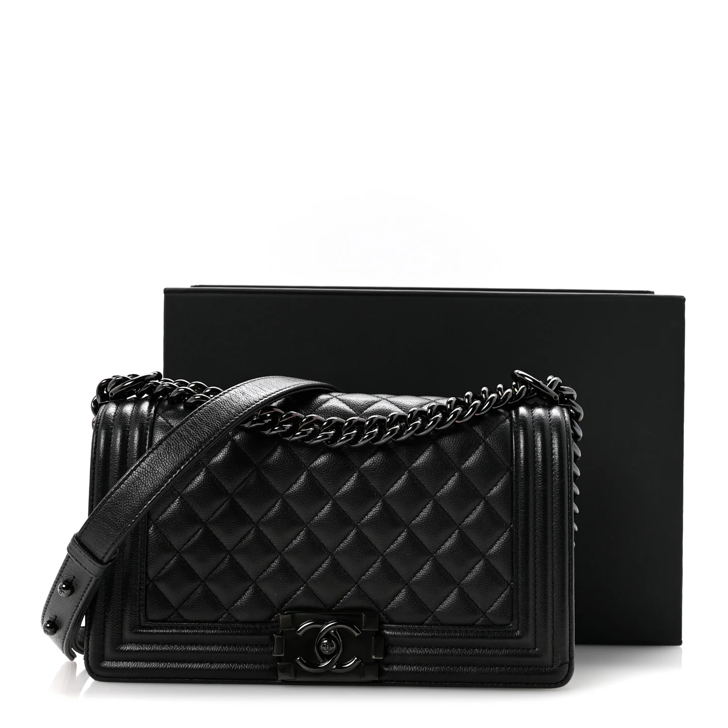 Caviar Quilted Medium Boy Flap So Black - Image 13
