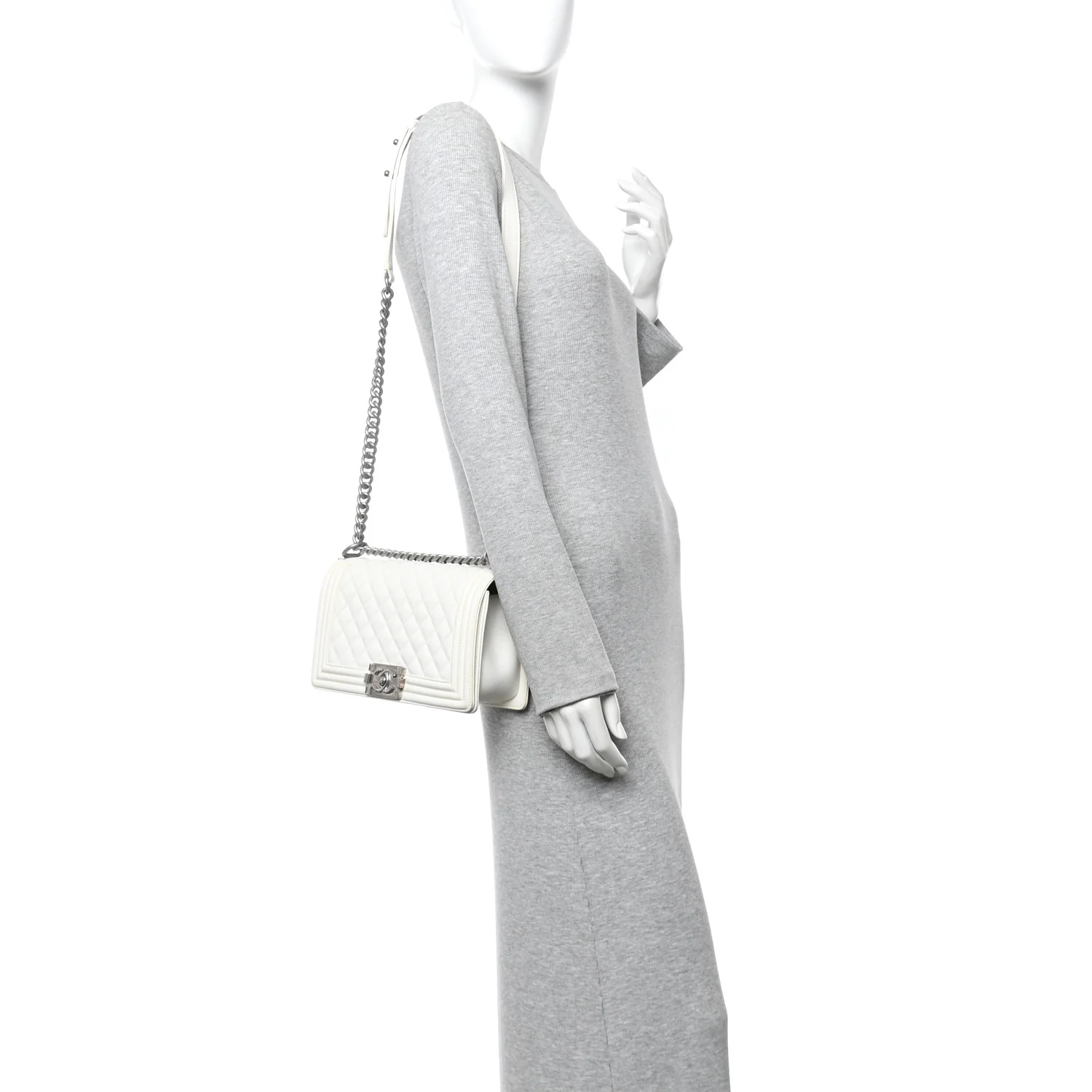 Caviar Quilted Medium Boy Flap White - Image 2