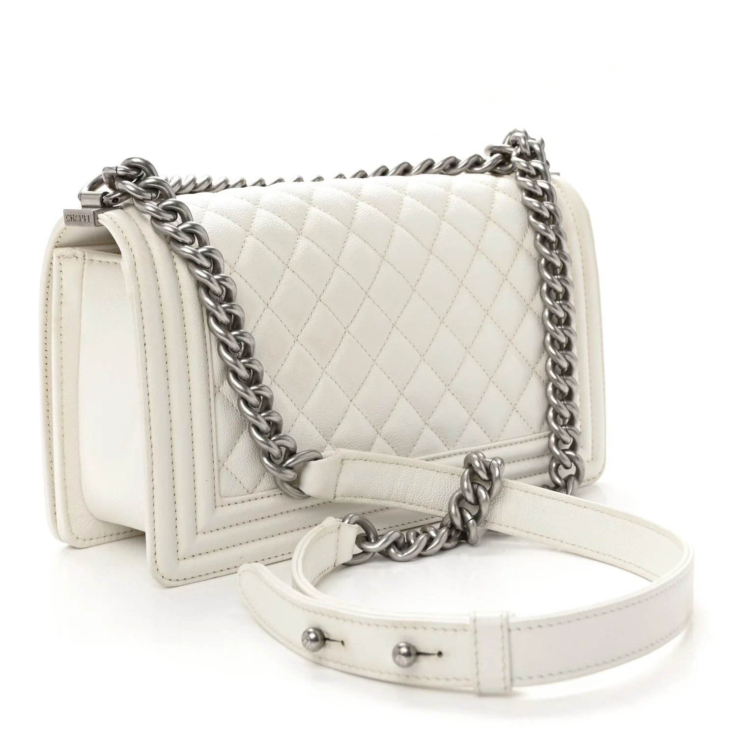 Caviar Quilted Medium Boy Flap White - Image 3