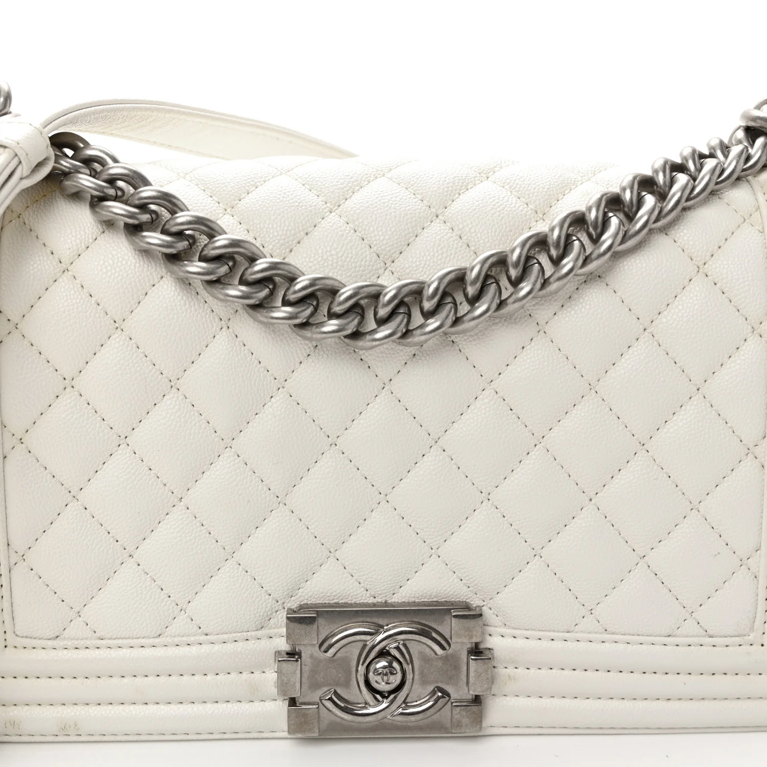 Caviar Quilted Medium Boy Flap White - Image 8