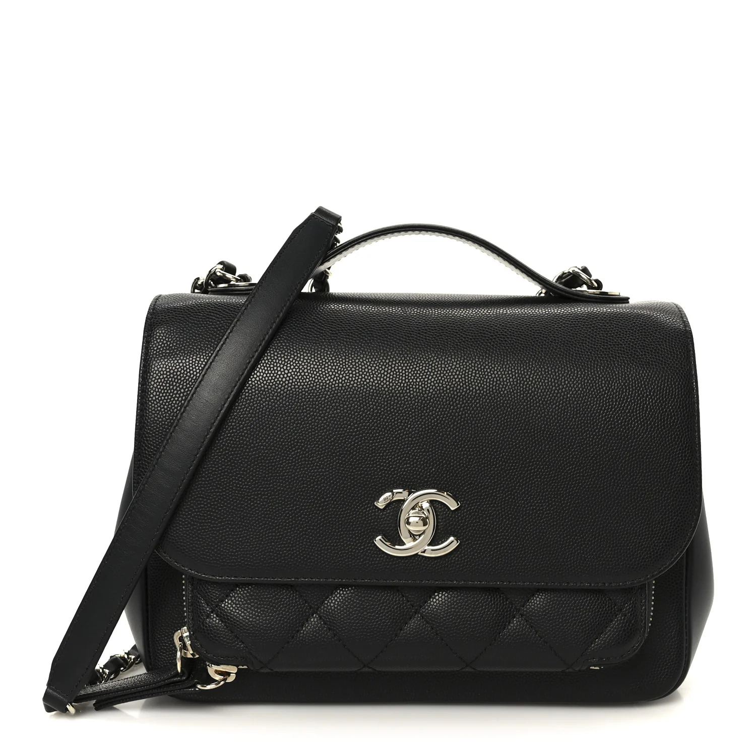 Caviar Quilted Medium Business Affinity Flap Black