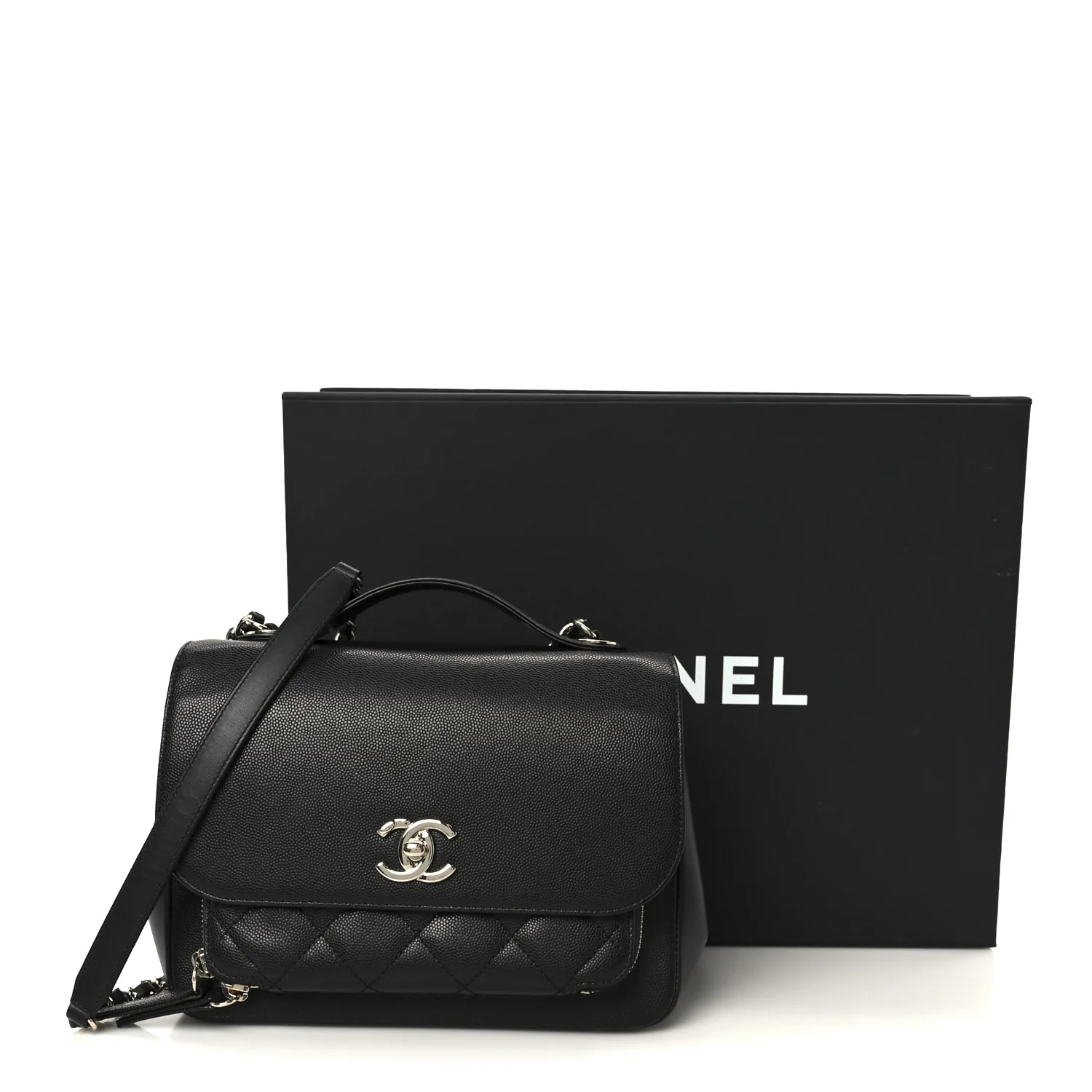 Caviar Quilted Medium Business Affinity Flap Black - Image 12