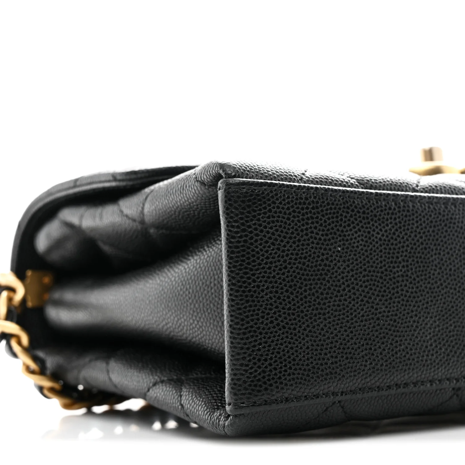 Caviar Quilted Medium Carry Me Top Handle Flap Black - Image 9