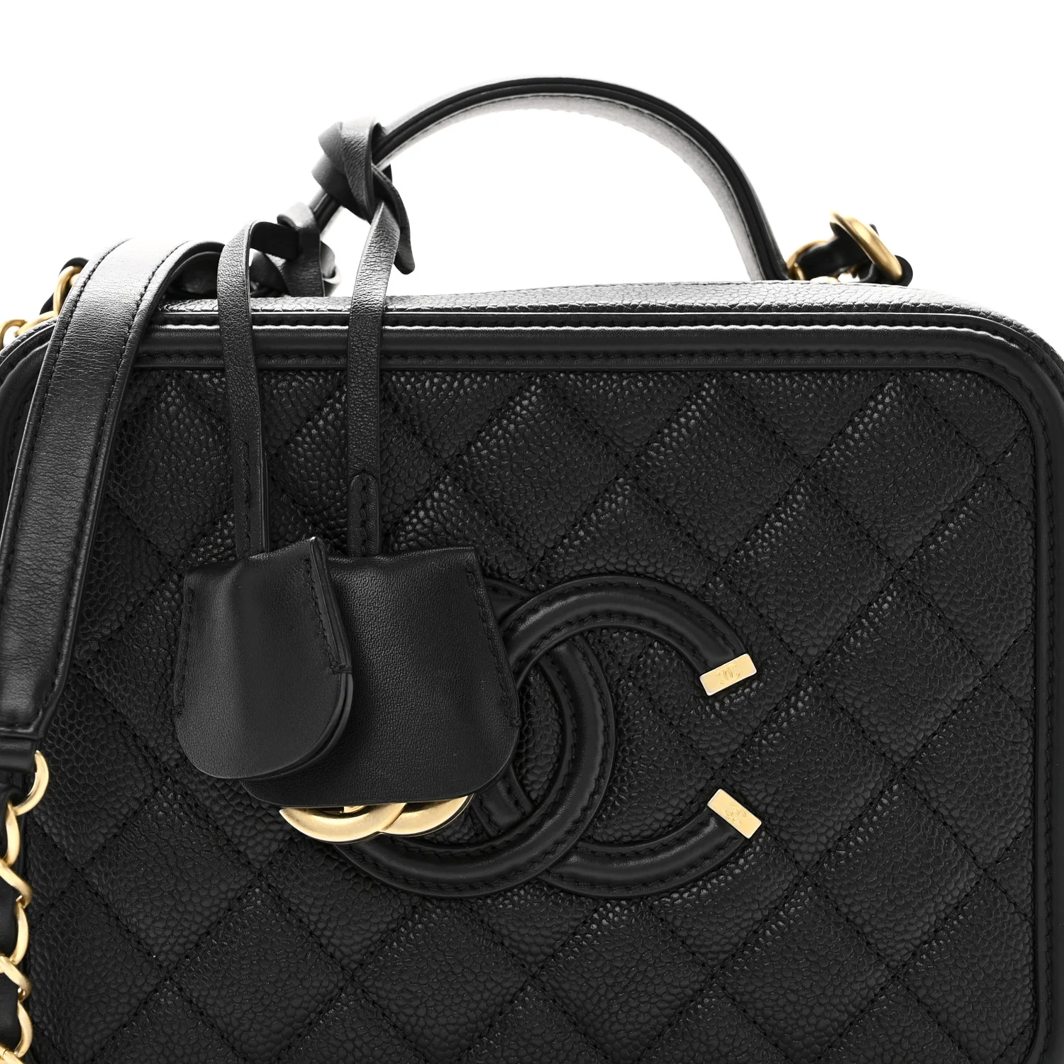 Caviar Quilted Medium CC Filigree Vanity Case Black - Image 8