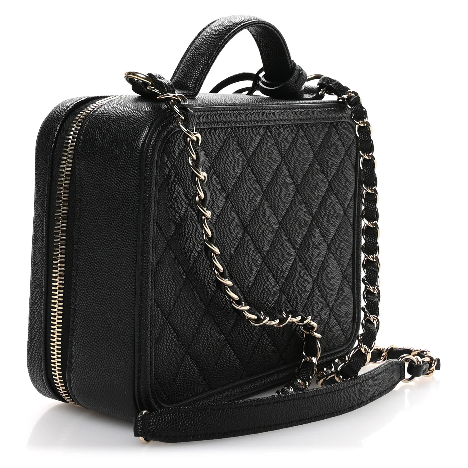 Caviar Quilted Medium CC Filigree Vanity Case Black - Image 3