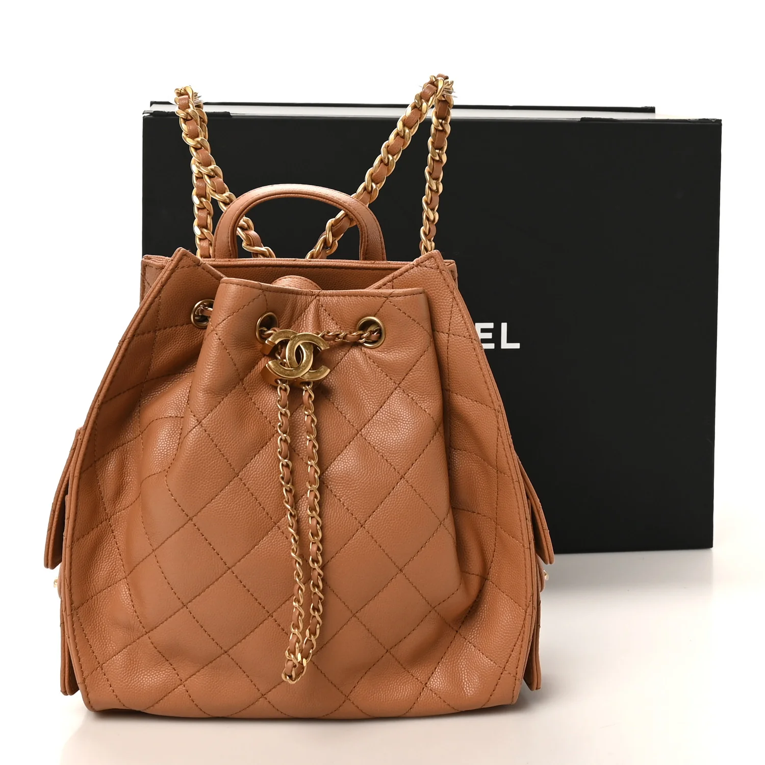 Caviar Quilted Medium Chanel 25 Backpack Brown - Image 11