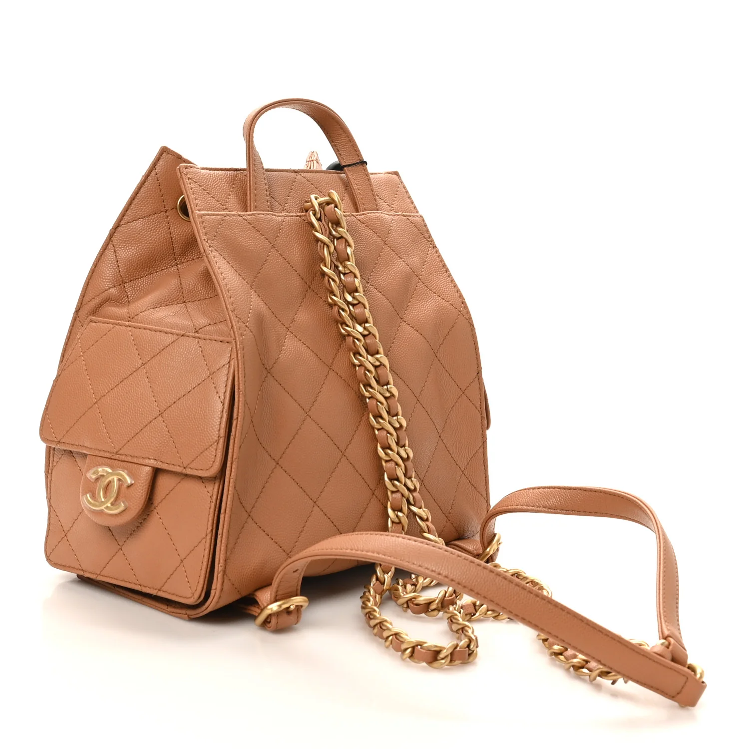 Caviar Quilted Medium Chanel 25 Backpack Brown - Image 3