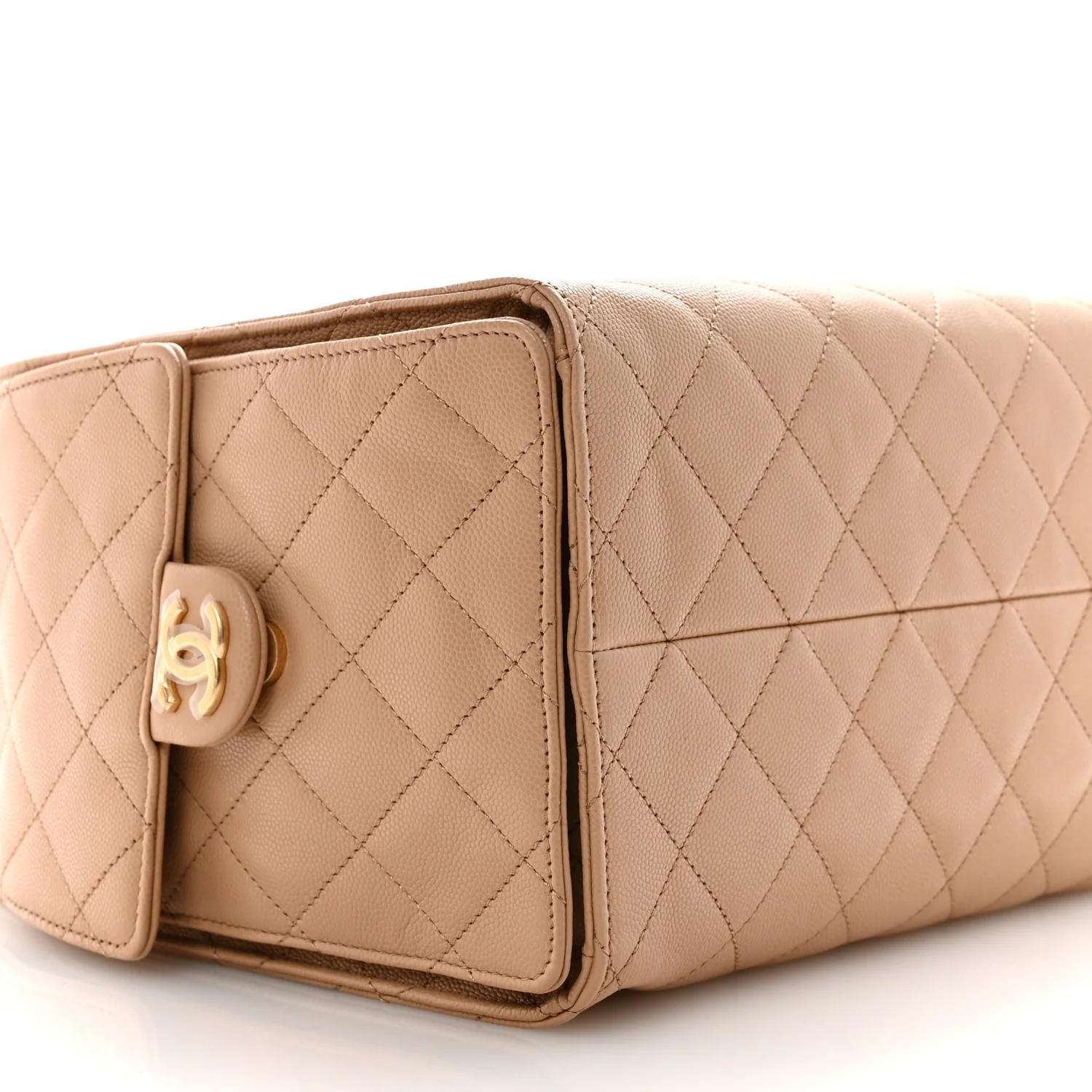 Caviar Quilted Medium Chanel 25 Handbag Beige - Image 10