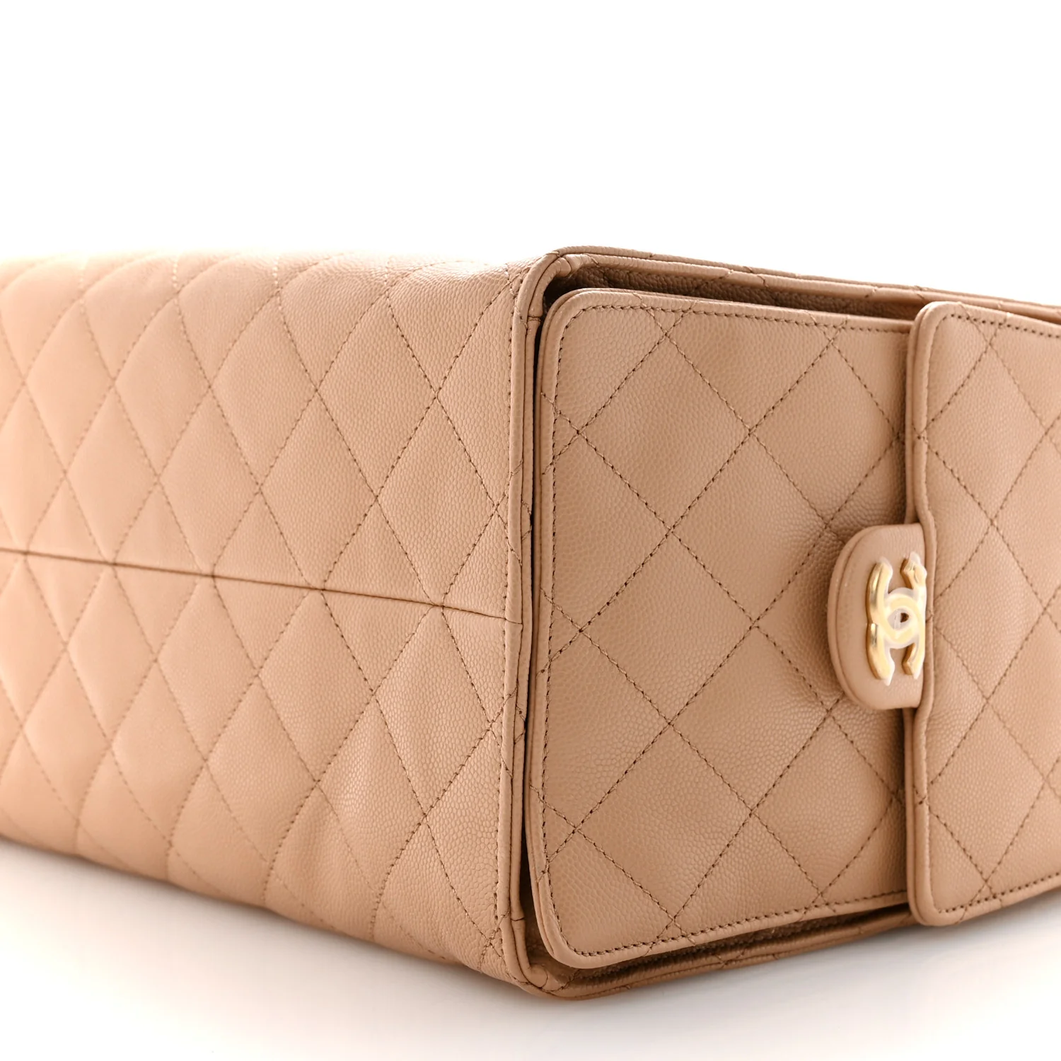 Caviar Quilted Medium Chanel 25 Handbag Beige - Image 11