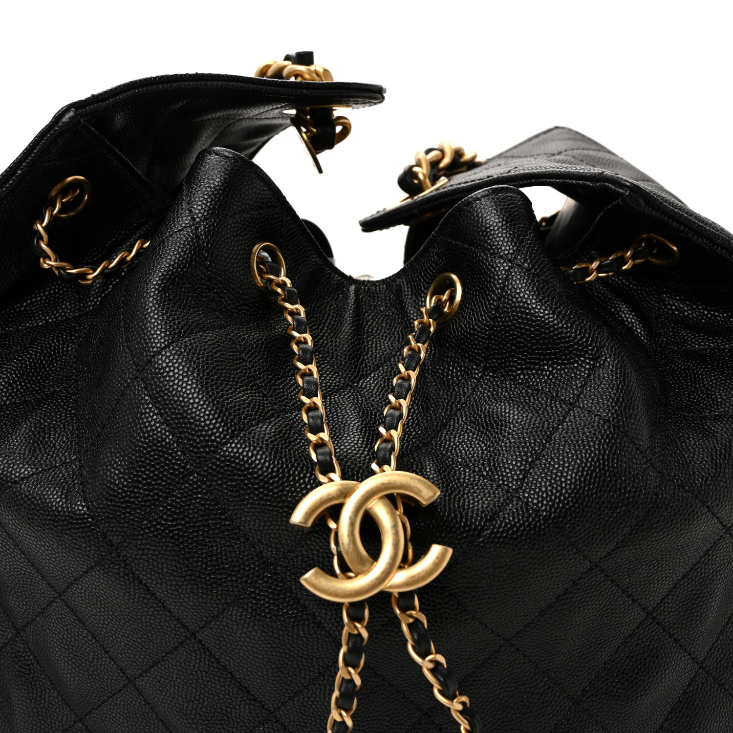 Caviar Quilted Medium Chanel 25 Handbag Black - Image 9