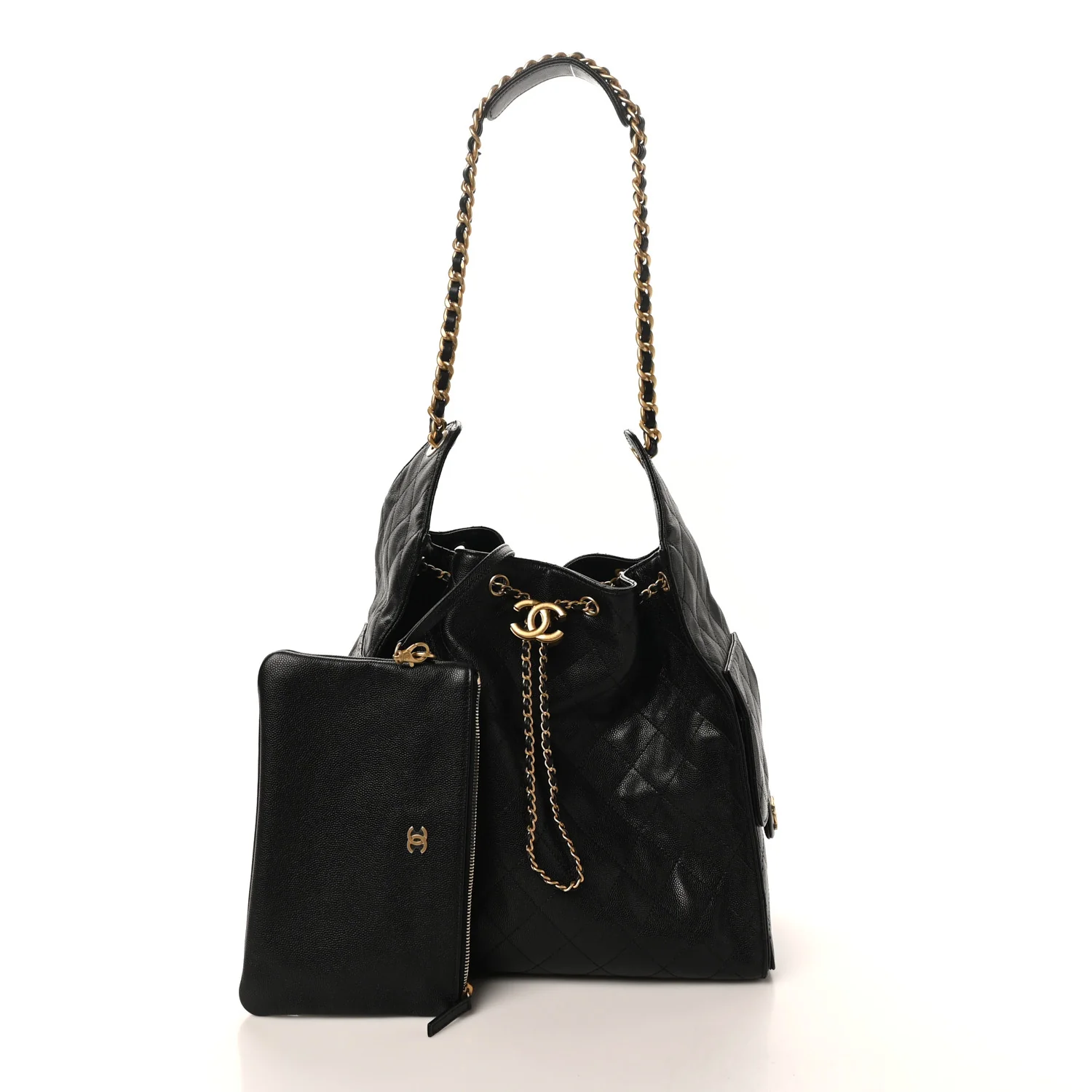 Caviar Quilted Medium Chanel 25 Handbag Black - Image 3