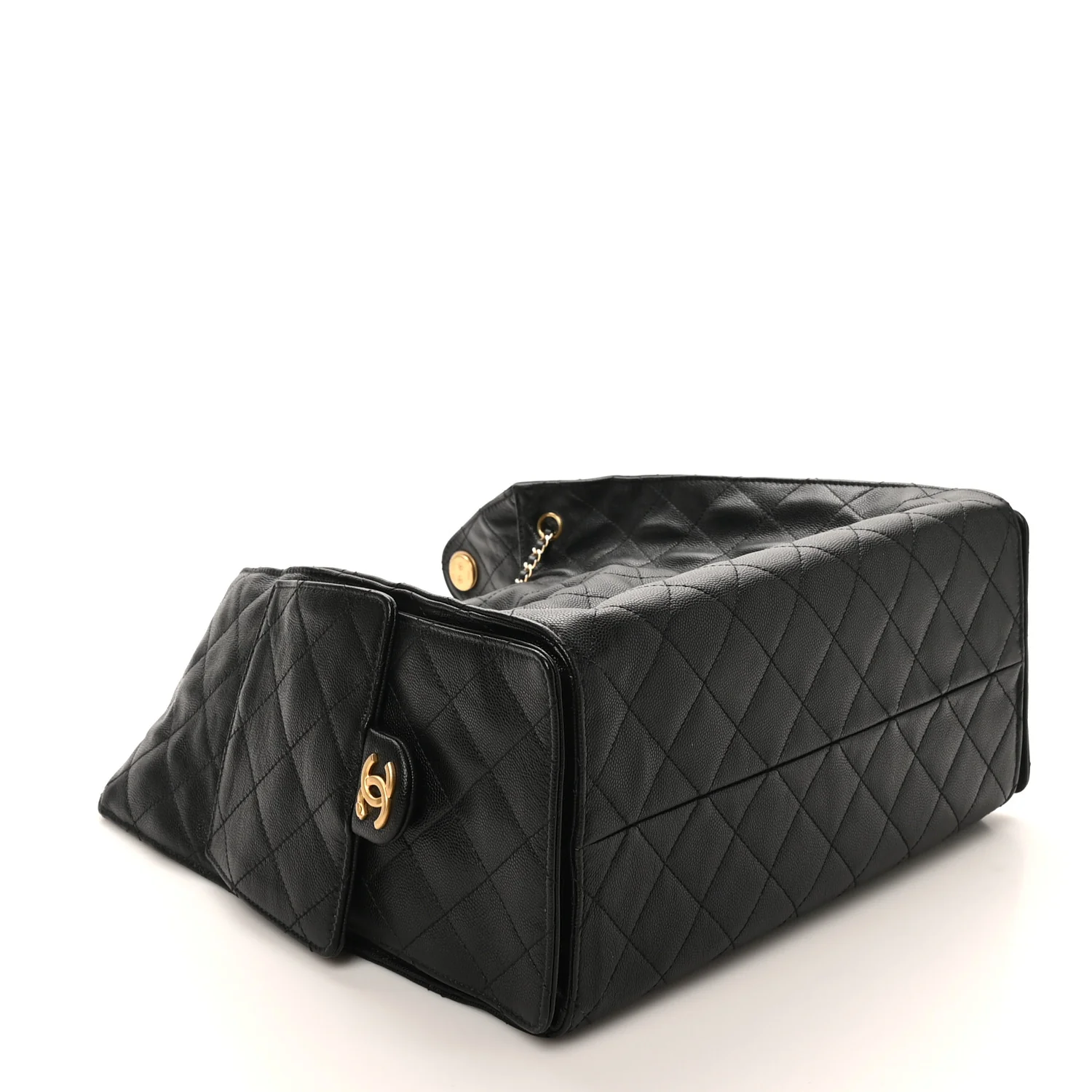 Caviar Quilted Medium Chanel 25 Handbag Black - Image 5