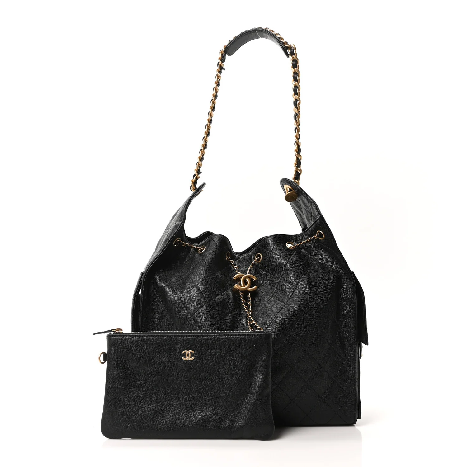 Caviar Quilted Medium Chanel 25 Handbag Black - Image 3